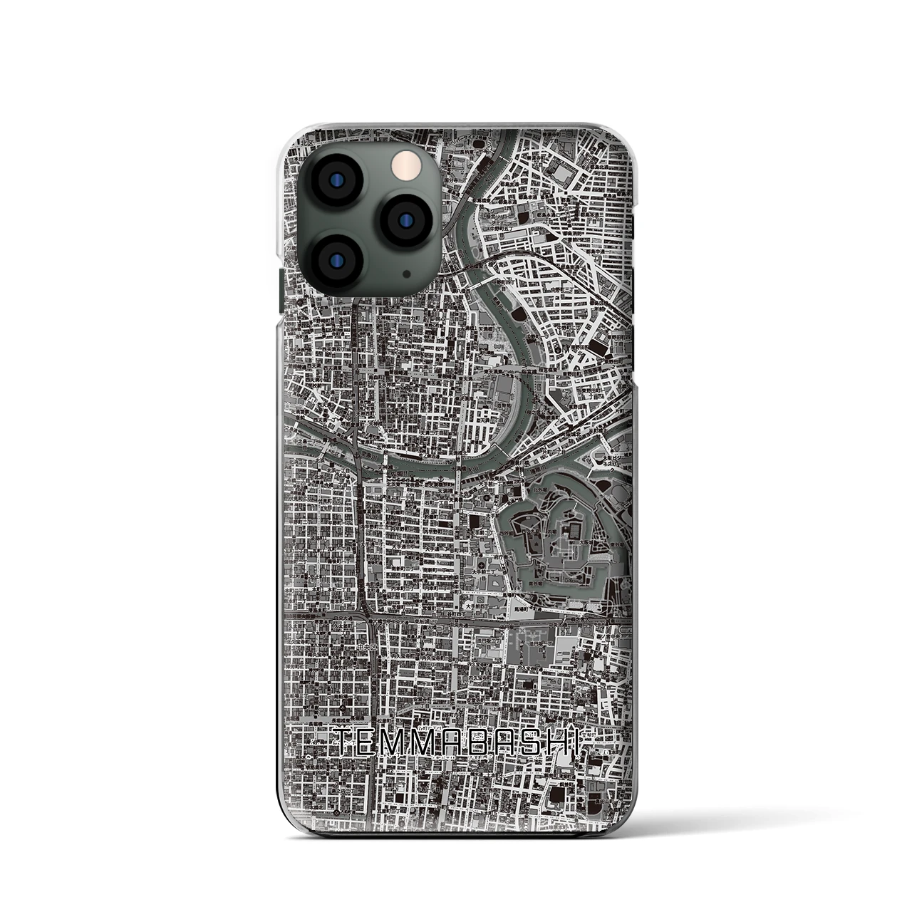 【天満橋(大阪府)】地図柄iPhoneケース(クリアタイプ)