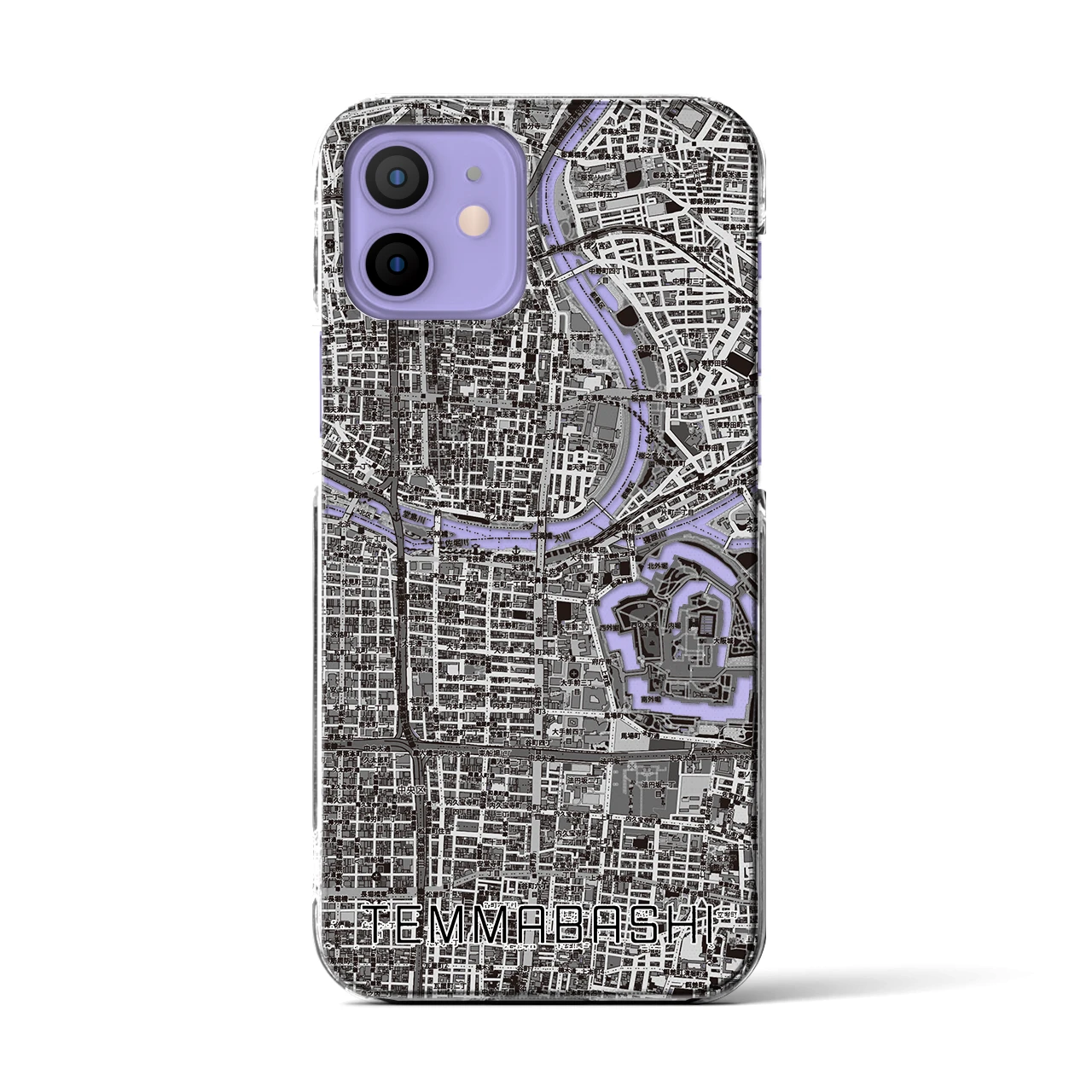 【天満橋(大阪府)】地図柄iPhoneケース(クリアタイプ)