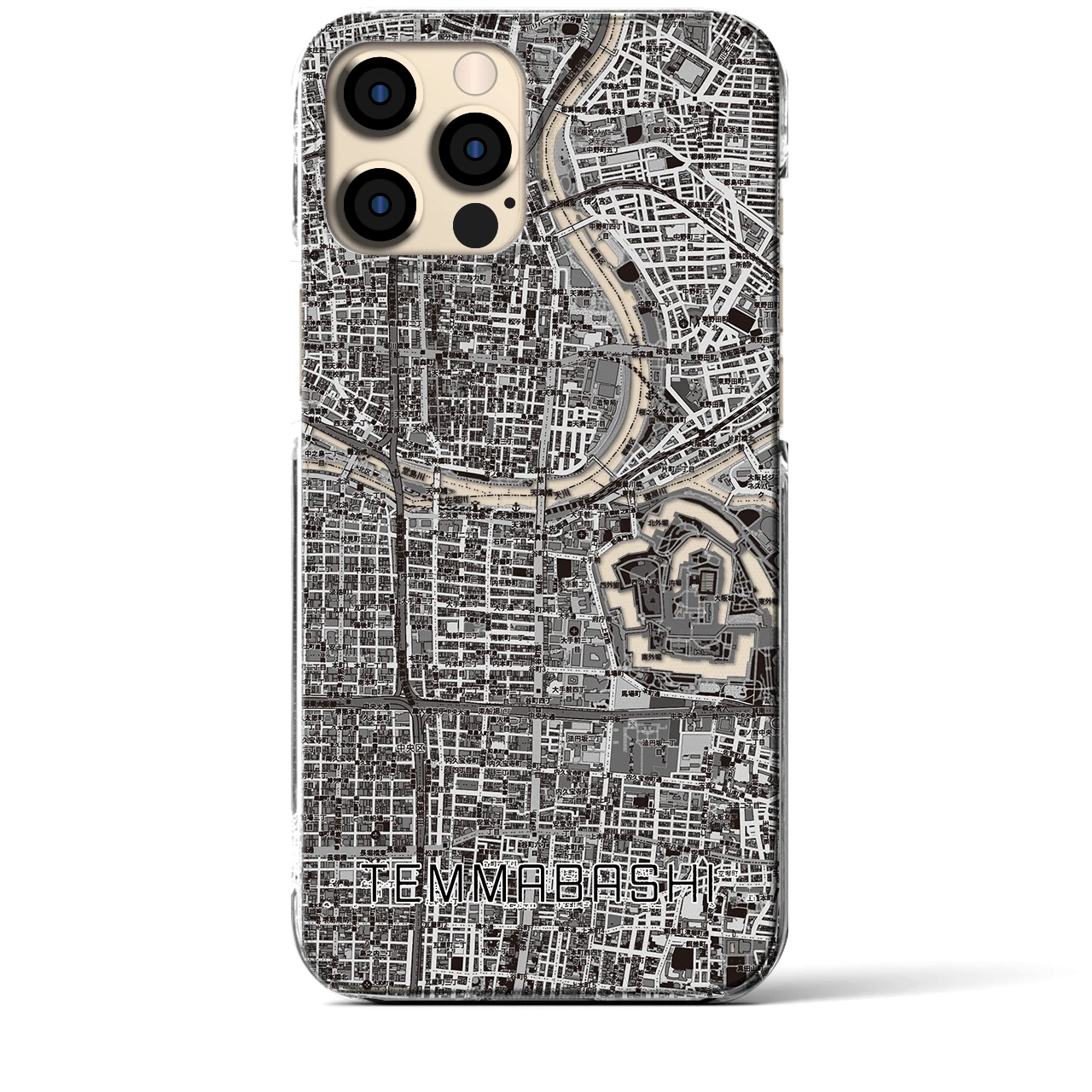 【天満橋(大阪府)】地図柄iPhoneケース(クリアタイプ)