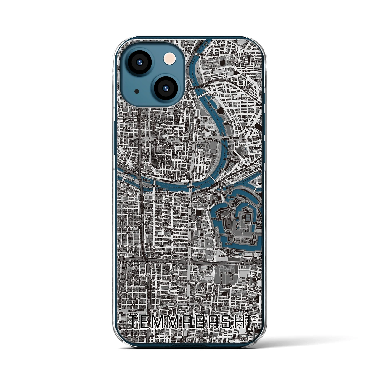 【天満橋(大阪府)】地図柄iPhoneケース(クリアタイプ)
