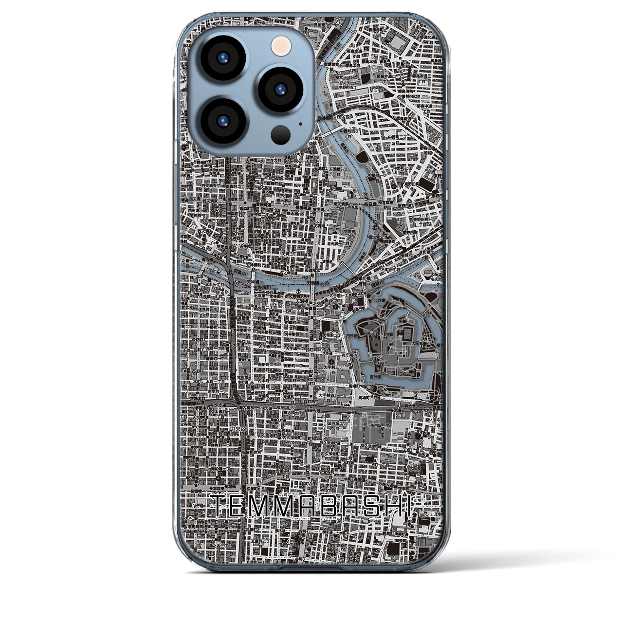 【天満橋(大阪府)】地図柄iPhoneケース(クリアタイプ)