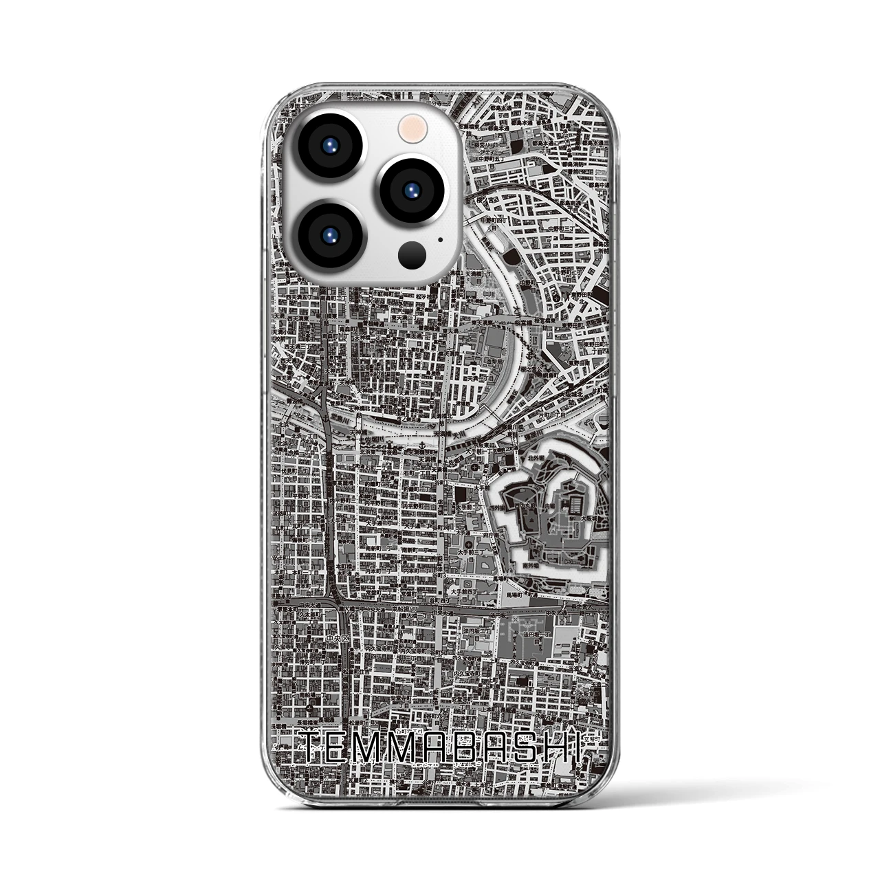 【天満橋(大阪府)】地図柄iPhoneケース(クリアタイプ)