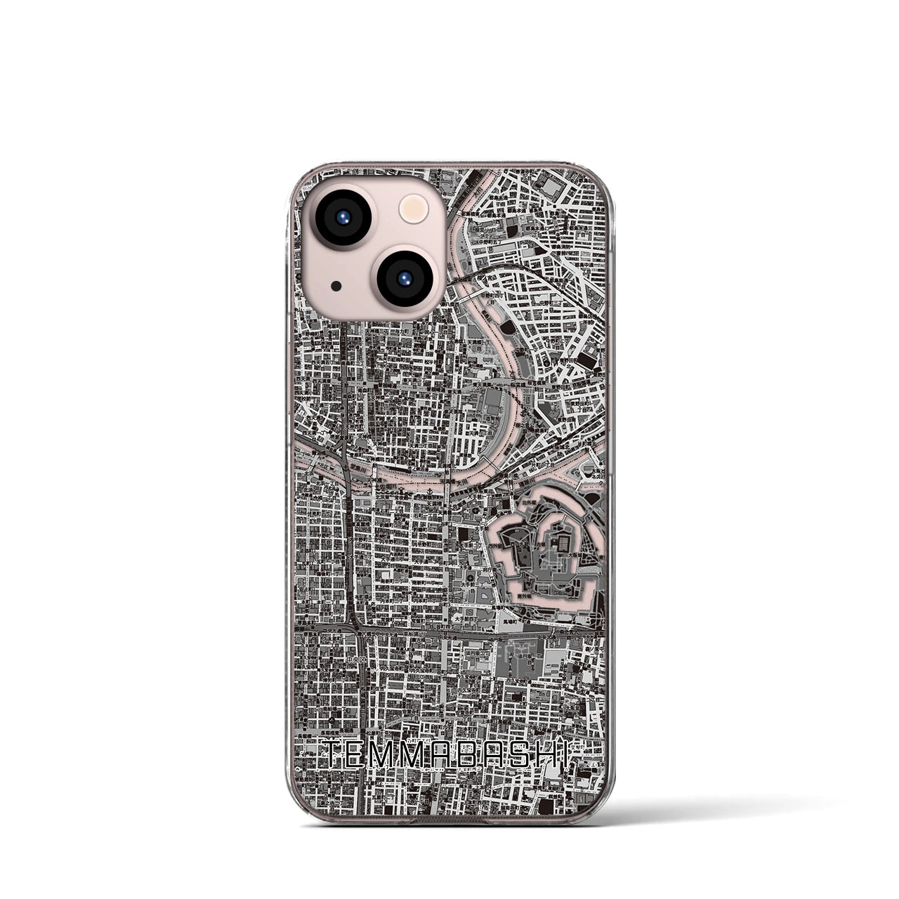 【天満橋(大阪府)】地図柄iPhoneケース(クリアタイプ)