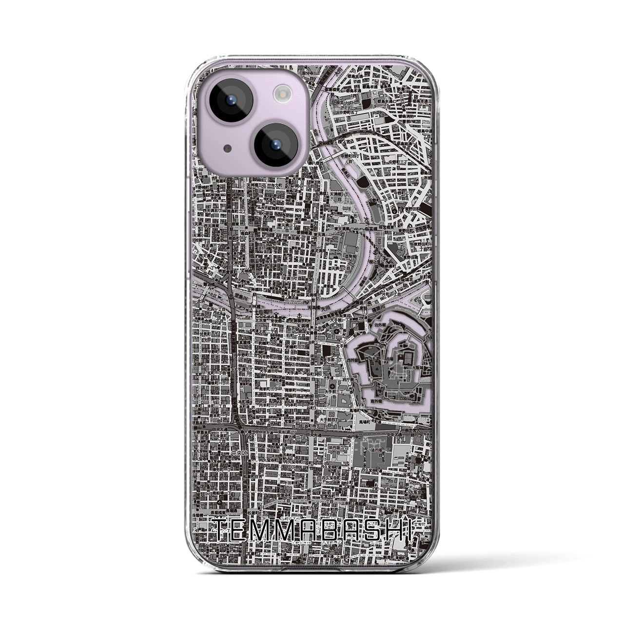 【天満橋(大阪府)】地図柄iPhoneケース(クリアタイプ)