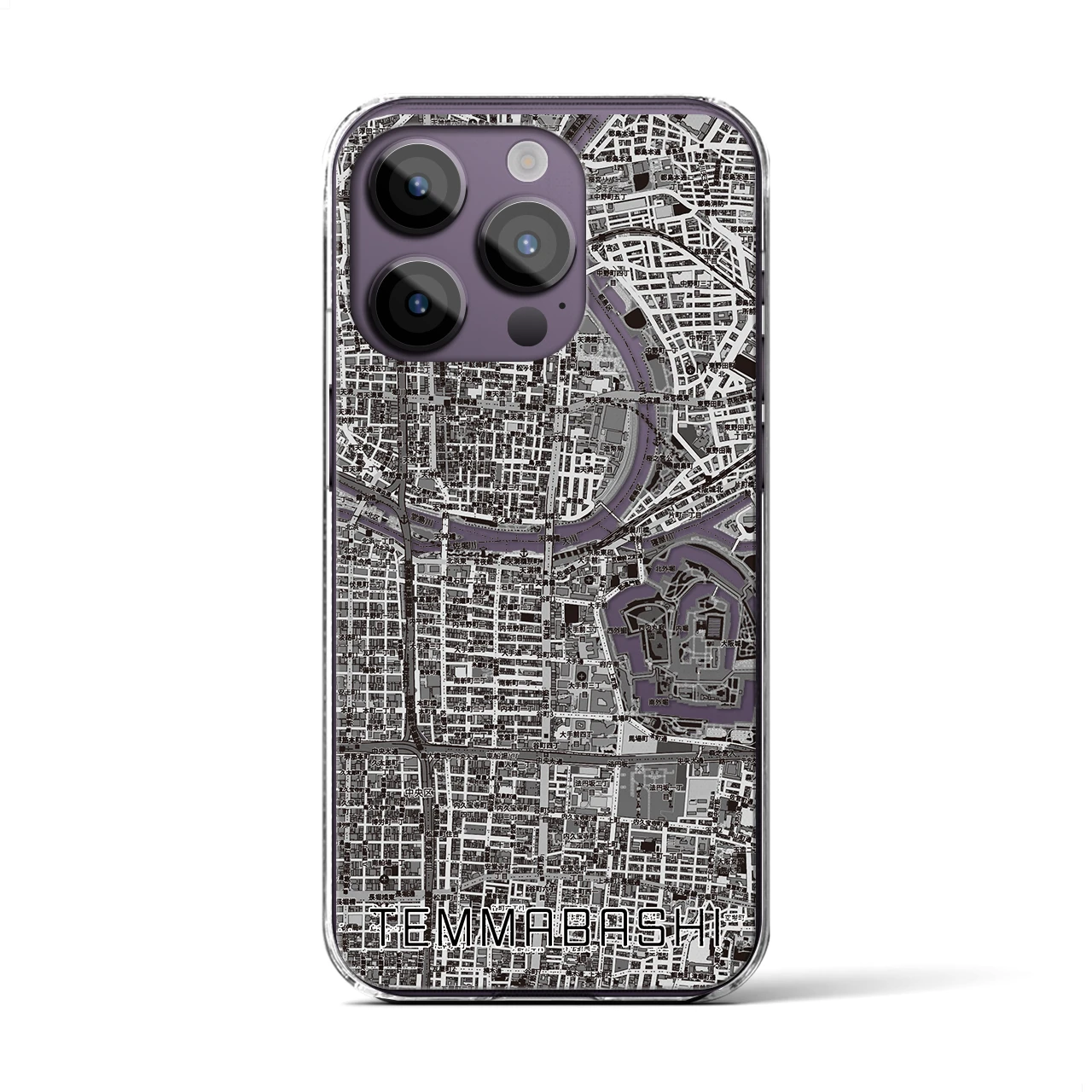 【天満橋(大阪府)】地図柄iPhoneケース(クリアタイプ)