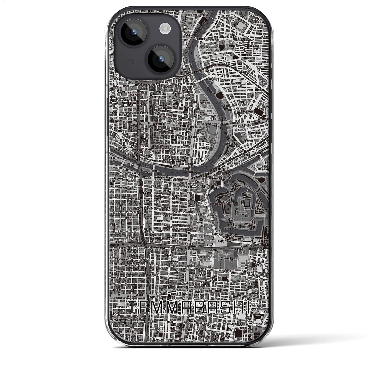 【天満橋(大阪府)】地図柄iPhoneケース(クリアタイプ)