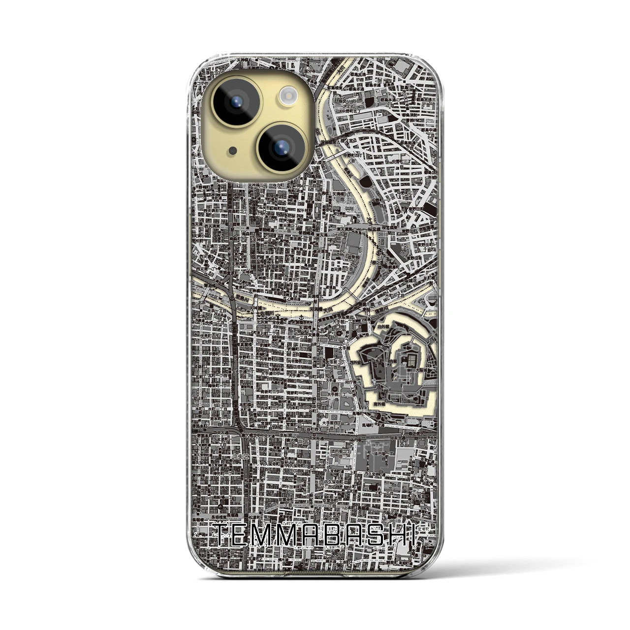 【天満橋(大阪府)】地図柄iPhoneケース(クリアタイプ)