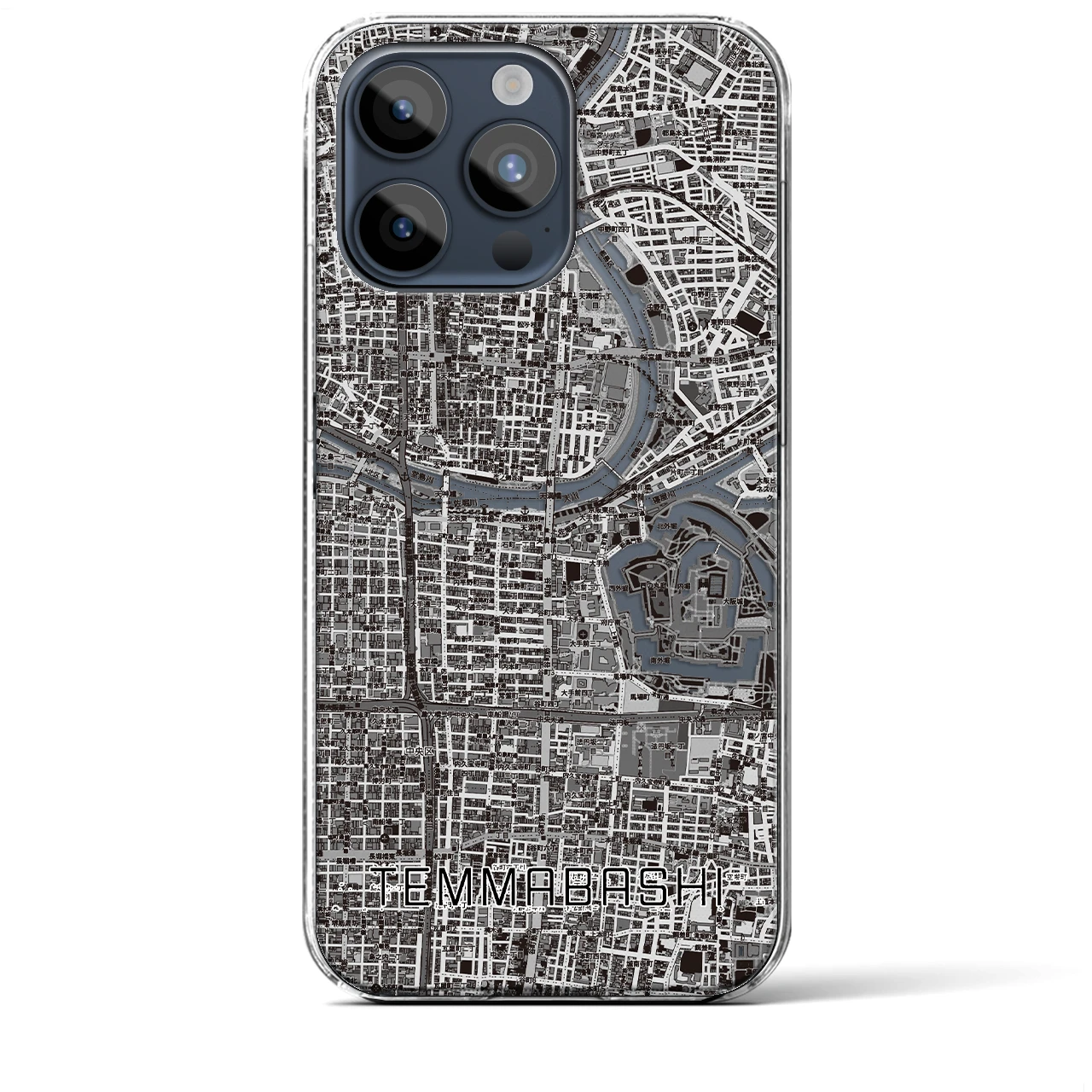 【天満橋(大阪府)】地図柄iPhoneケース(クリアタイプ)