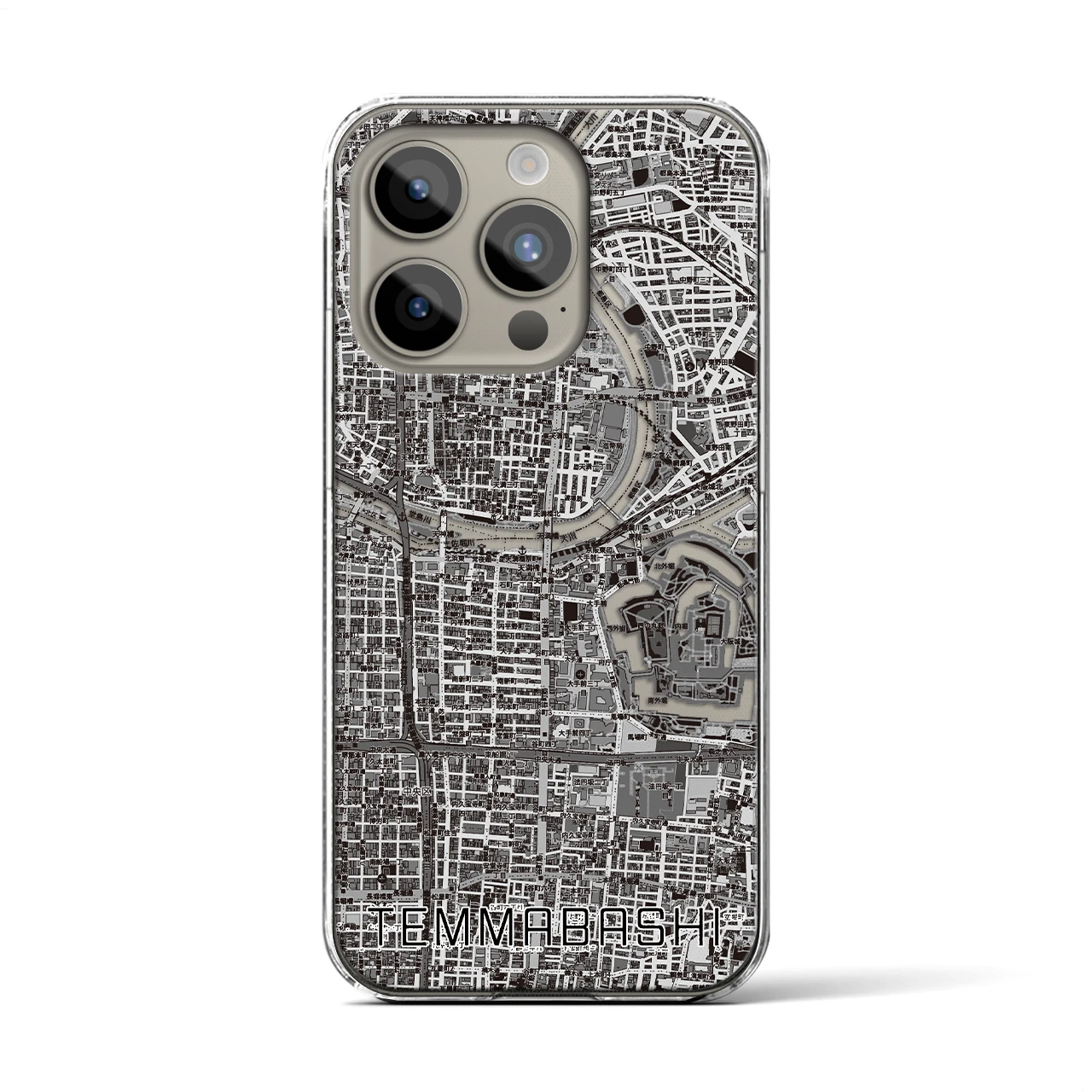 【天満橋(大阪府)】地図柄iPhoneケース(クリアタイプ)