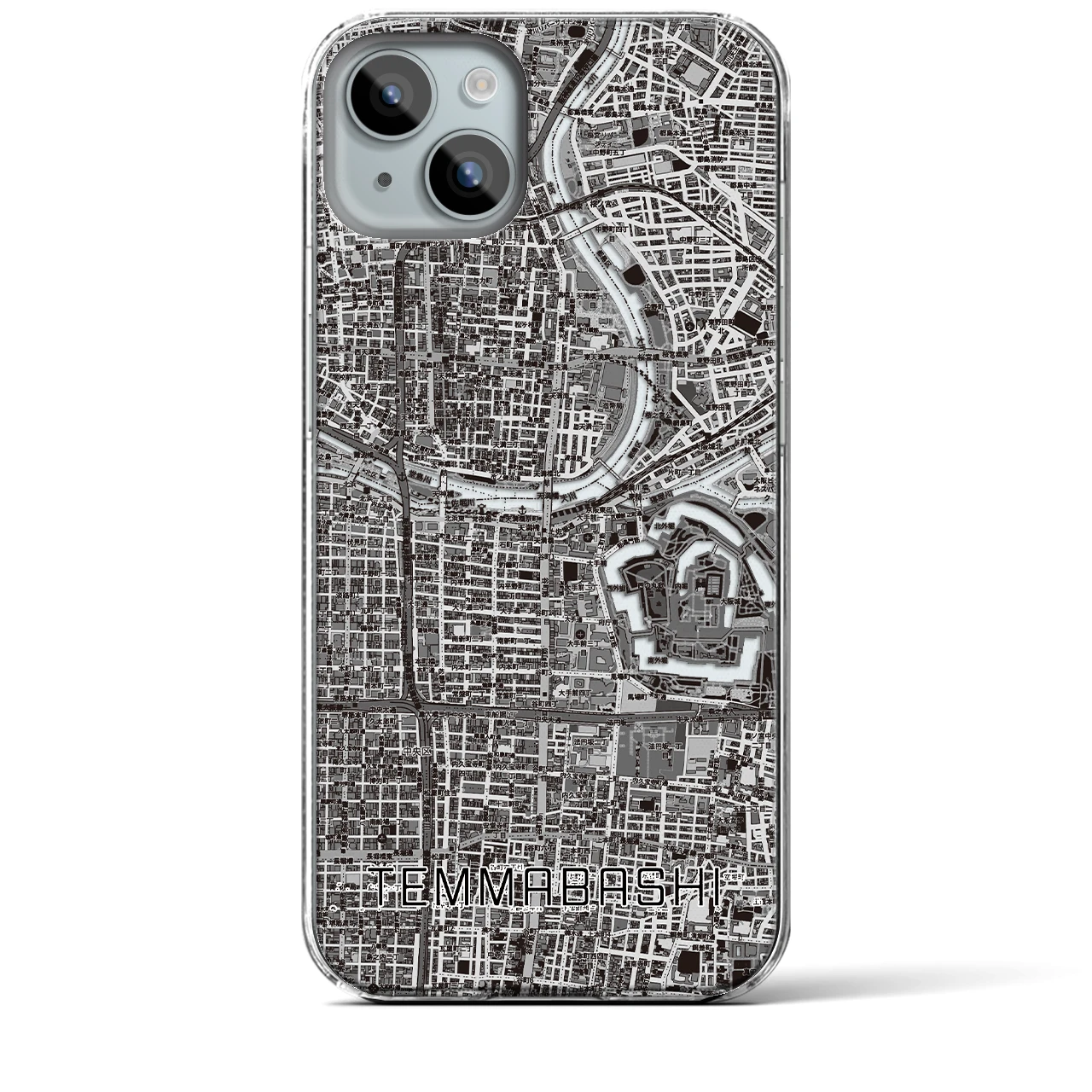 【天満橋(大阪府)】地図柄iPhoneケース(クリアタイプ)