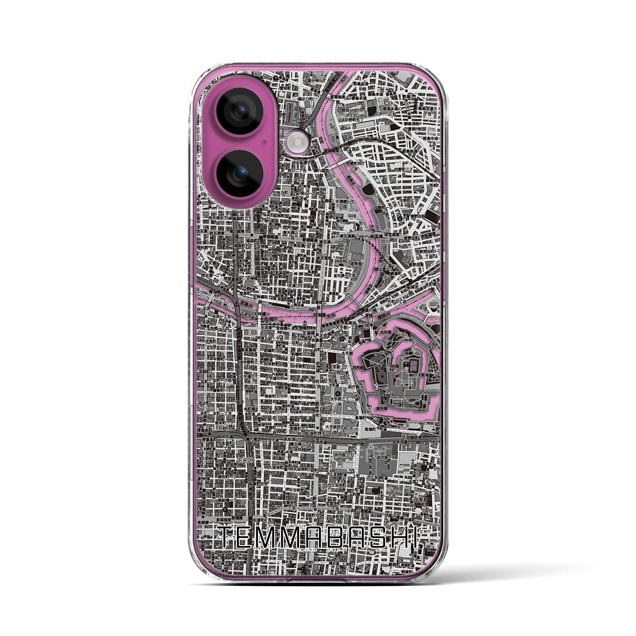 【天満橋(大阪府)】地図柄iPhoneケース(クリアタイプ)