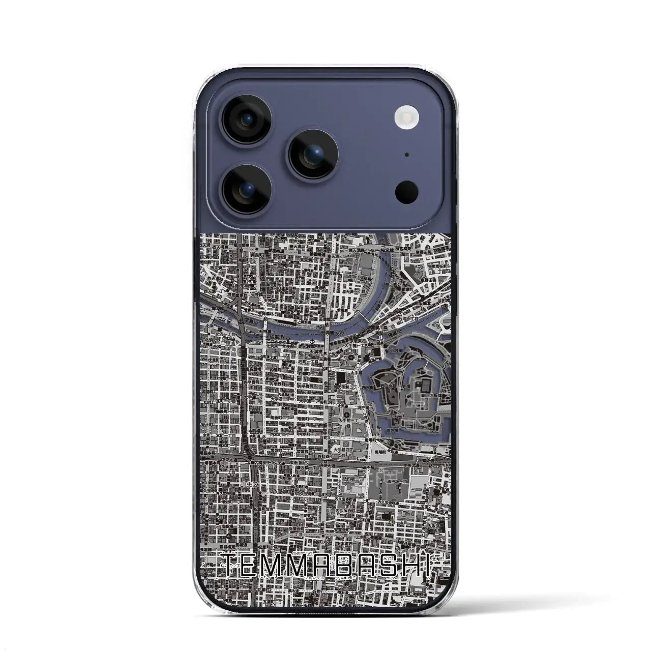 【天満橋(大阪府)】地図柄iPhoneケース(クリアタイプ)