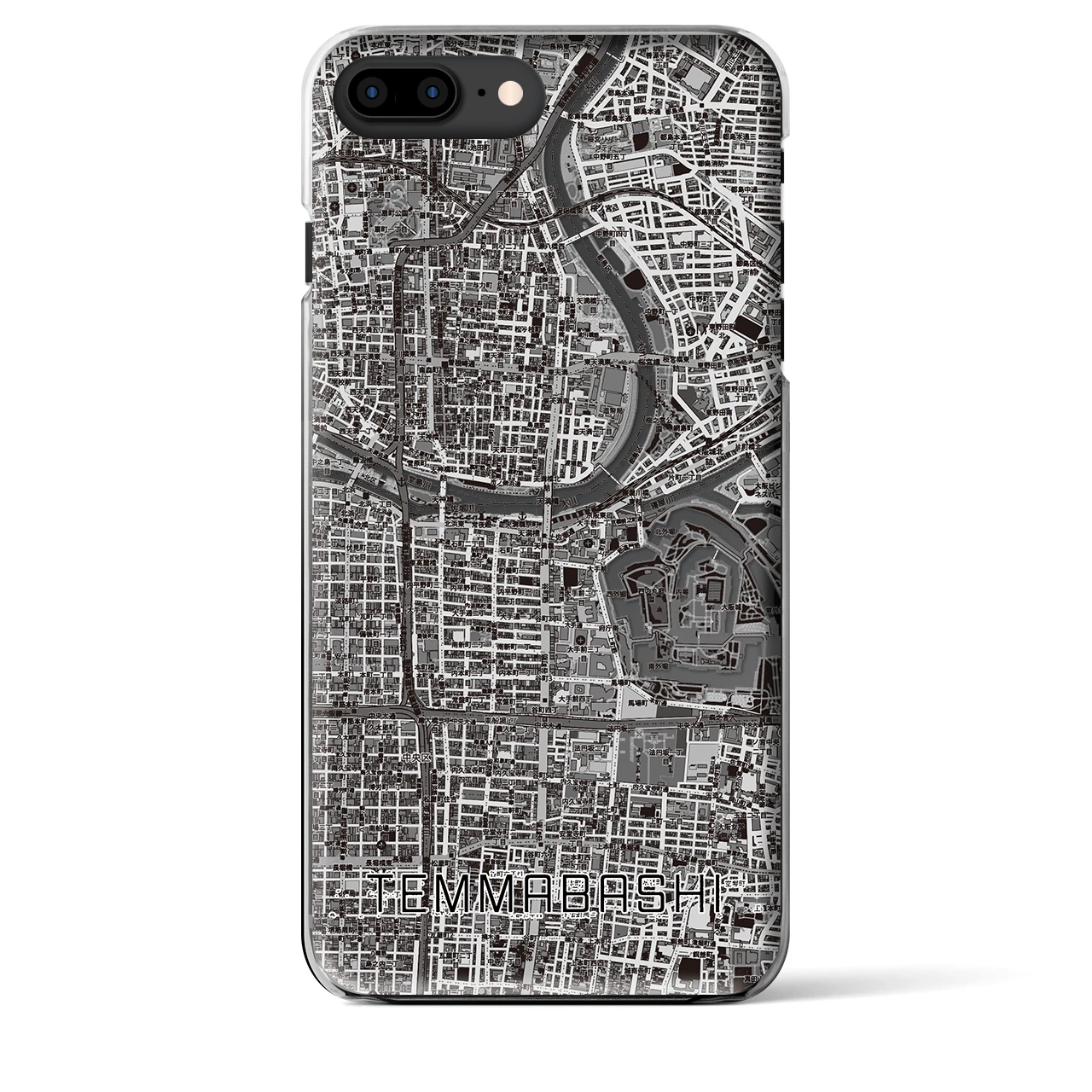 【天満橋(大阪府)】地図柄iPhoneケース(クリアタイプ)