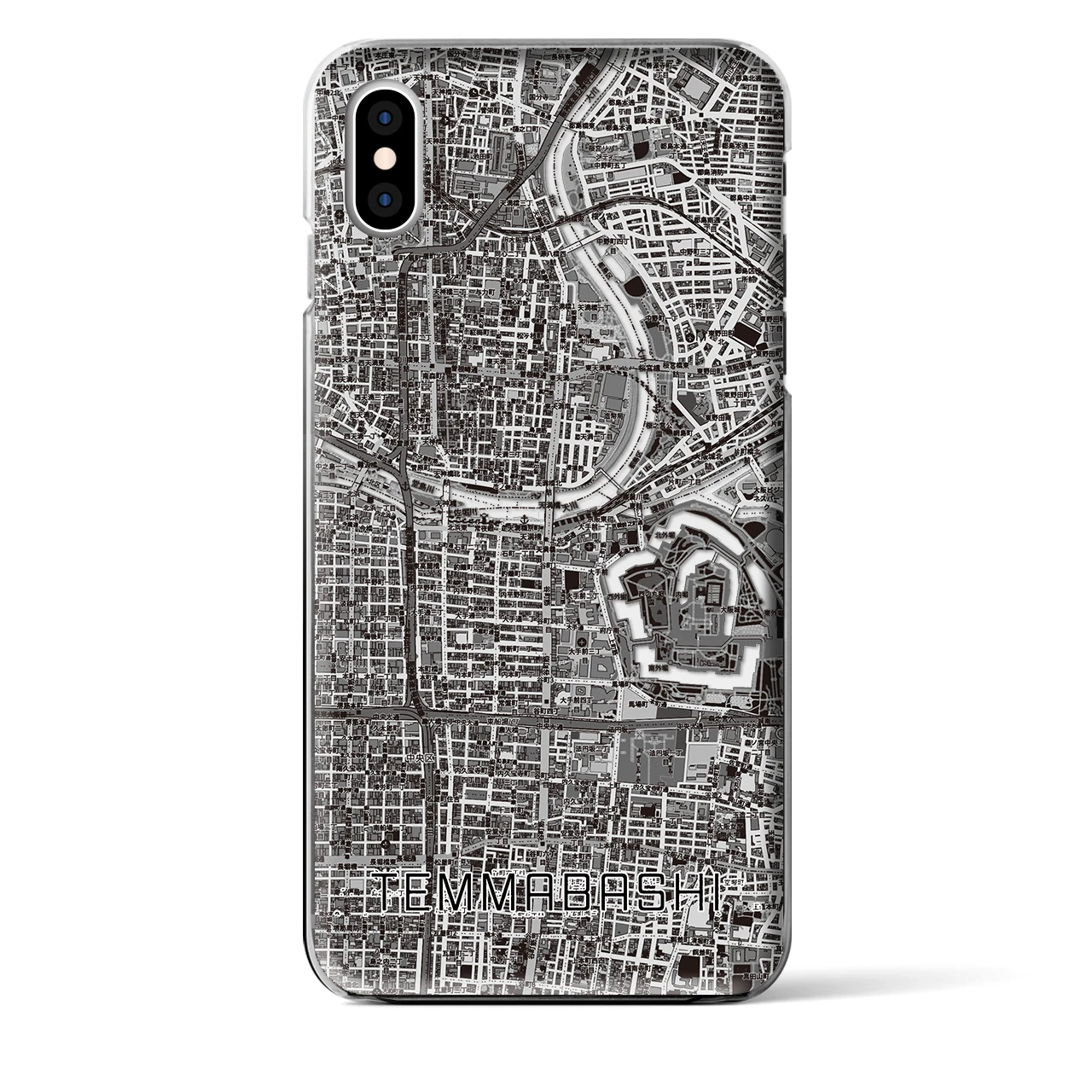 【天満橋(大阪府)】地図柄iPhoneケース(クリアタイプ)