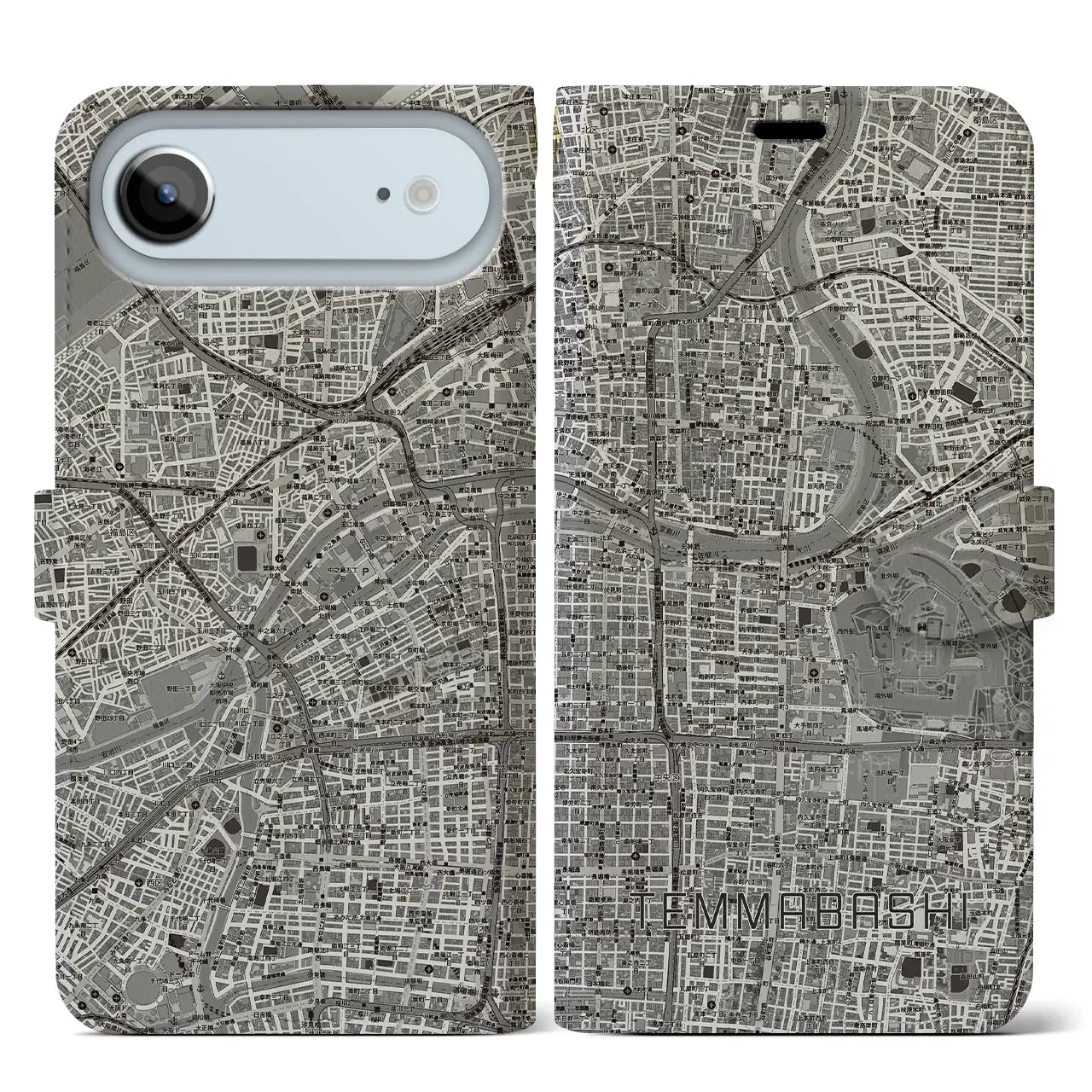 【天満橋(大阪府)】地図柄iPhoneケース(手帳タイプ)