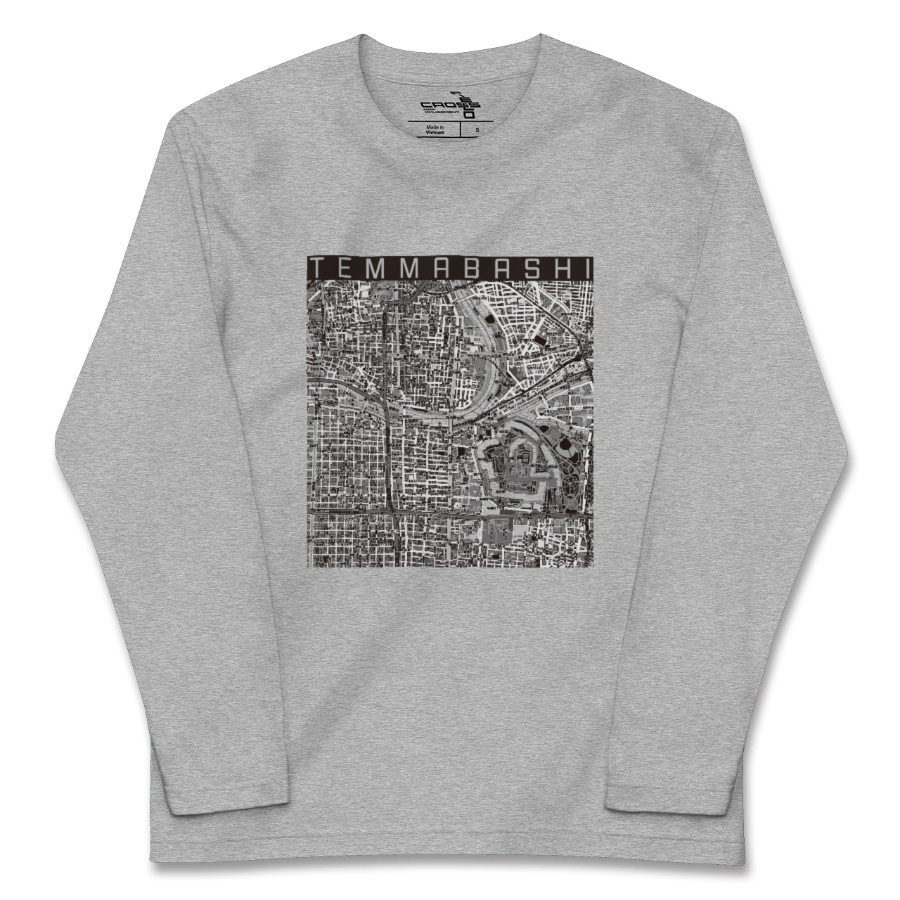 【天満橋(大阪府)】地図柄ロングスリーブTシャツ