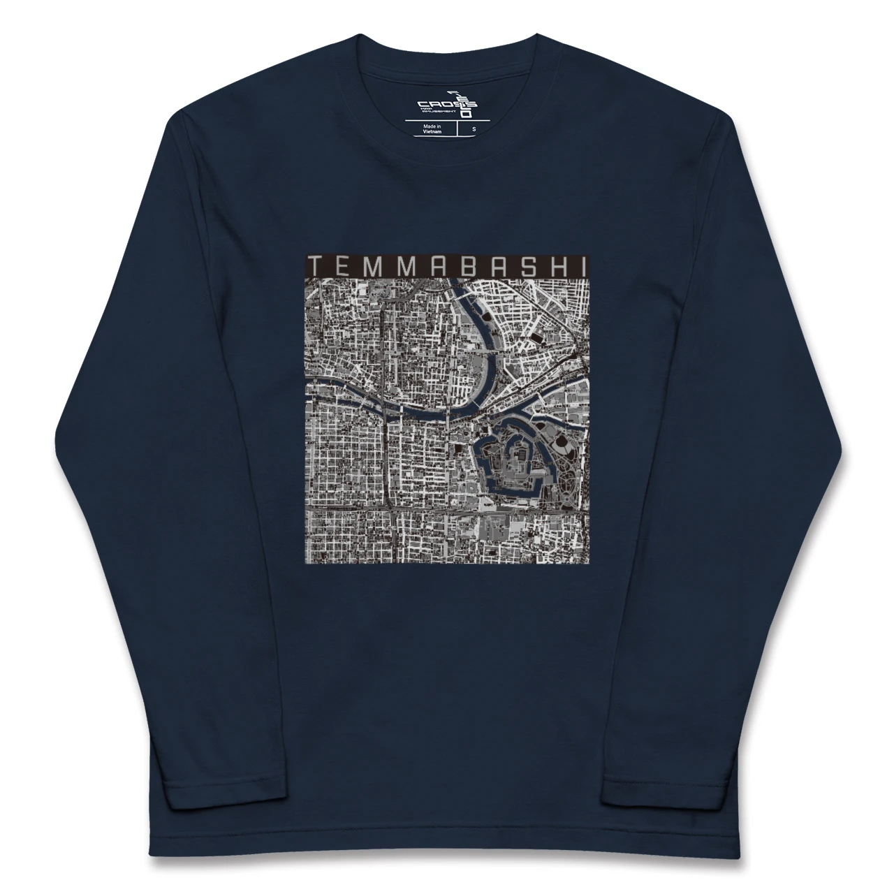 【天満橋(大阪府)】地図柄ロングスリーブTシャツ