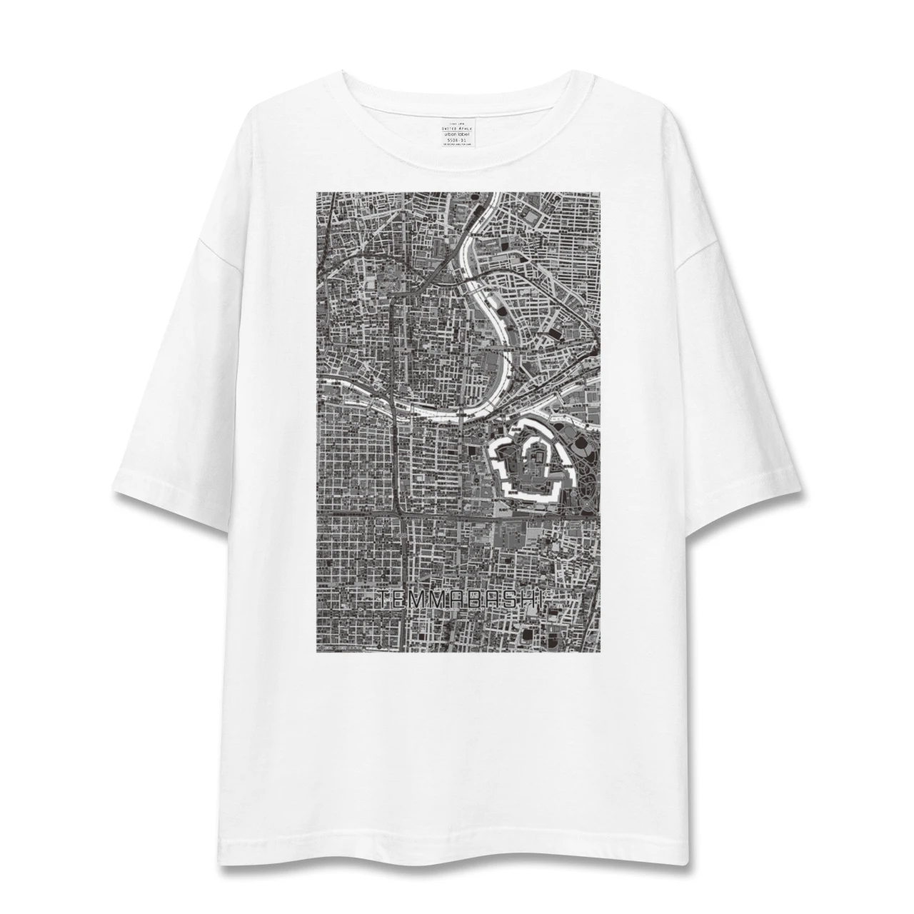 【天満橋(大阪府)】地図柄ビッグシルエットTシャツ