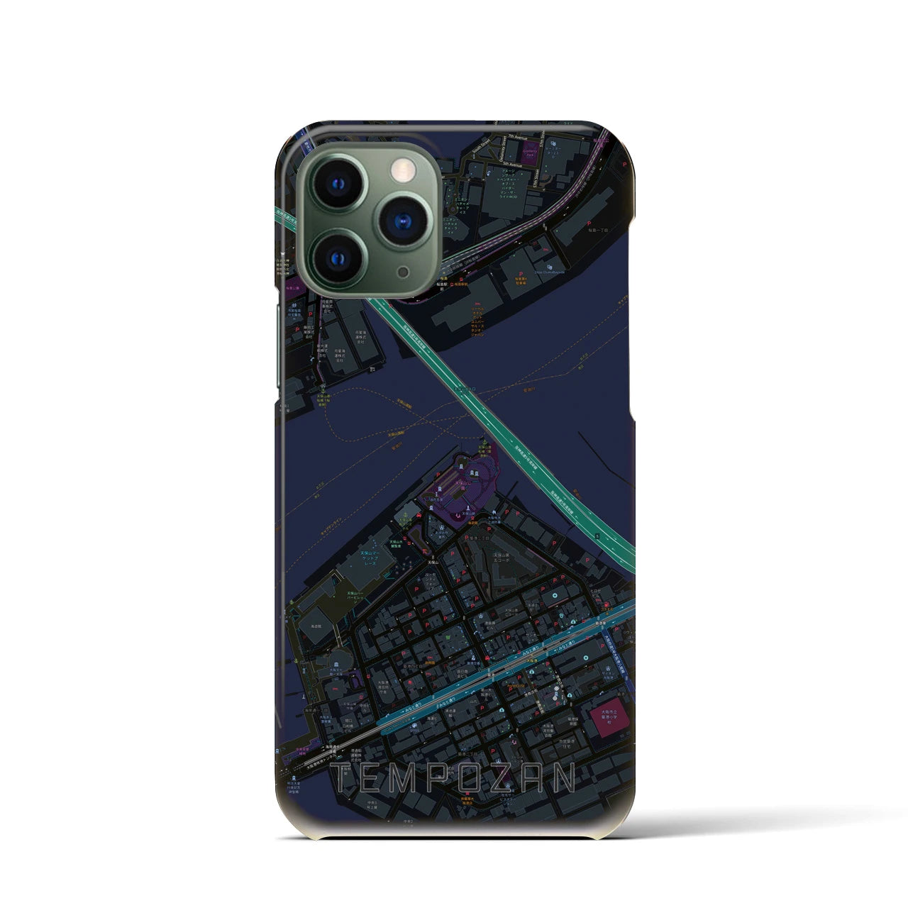 【天保山(大阪府)】地図柄iPhoneケース(バックカバータイプ)