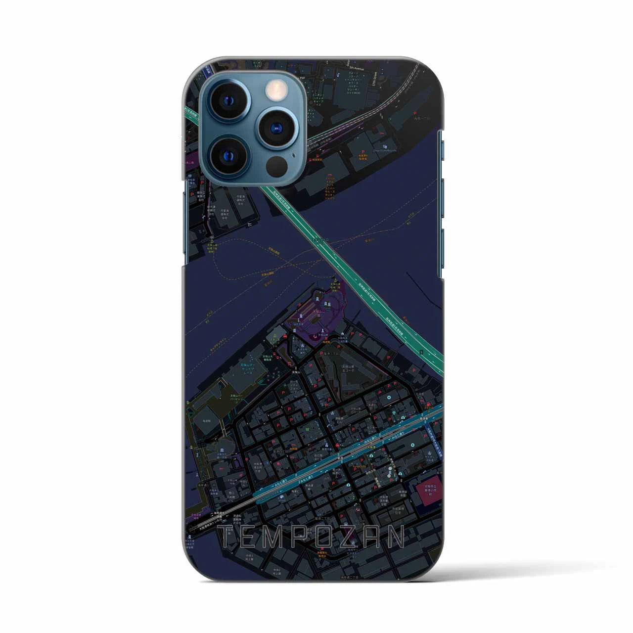【天保山(大阪府)】地図柄iPhoneケース(バックカバータイプ)