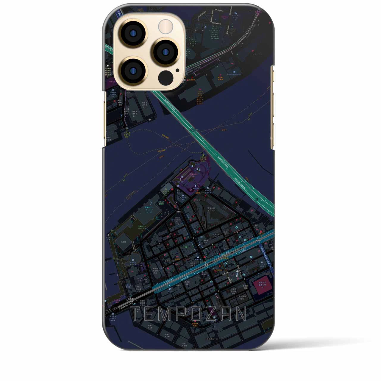 【天保山(大阪府)】地図柄iPhoneケース(バックカバータイプ)