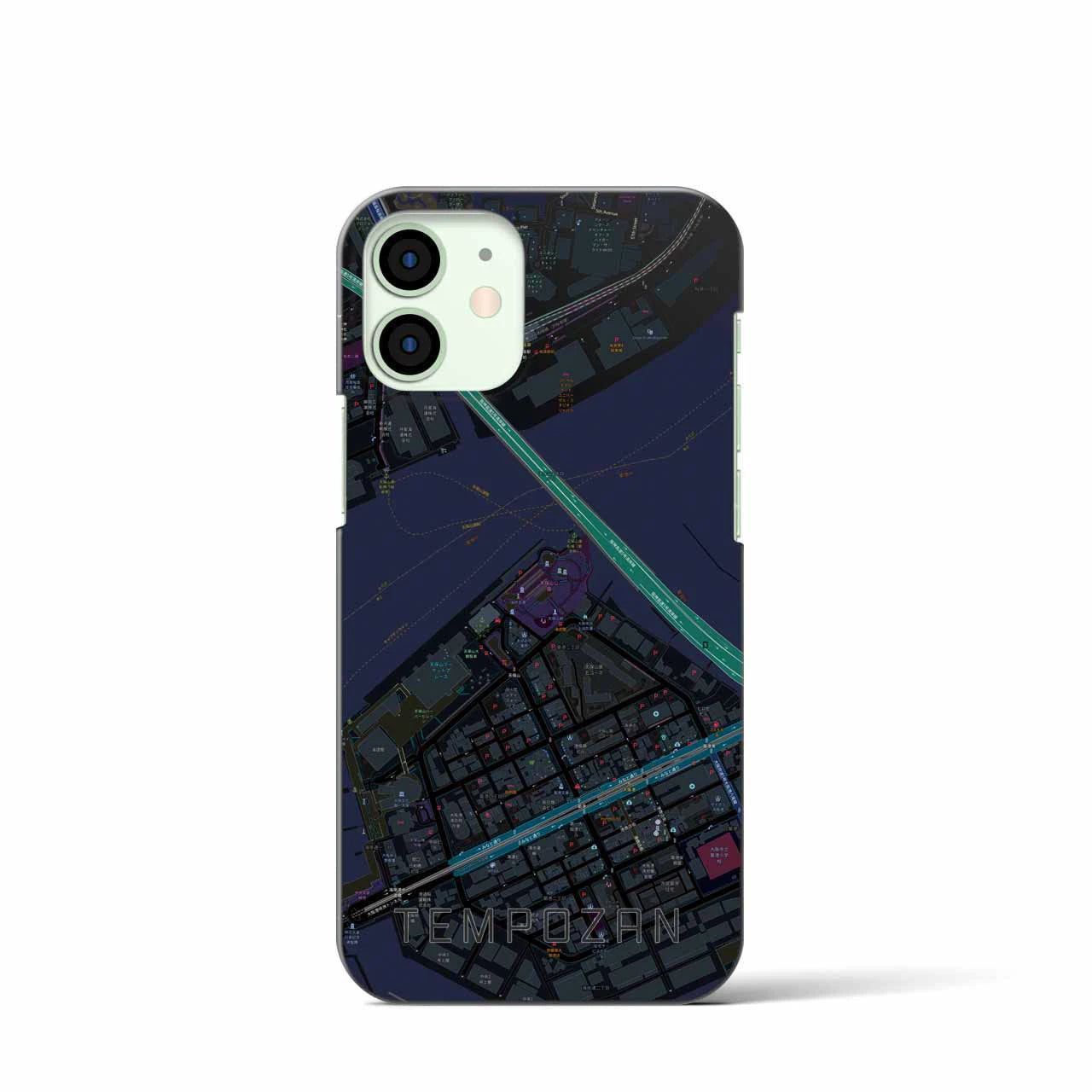 【天保山(大阪府)】地図柄iPhoneケース(バックカバータイプ)