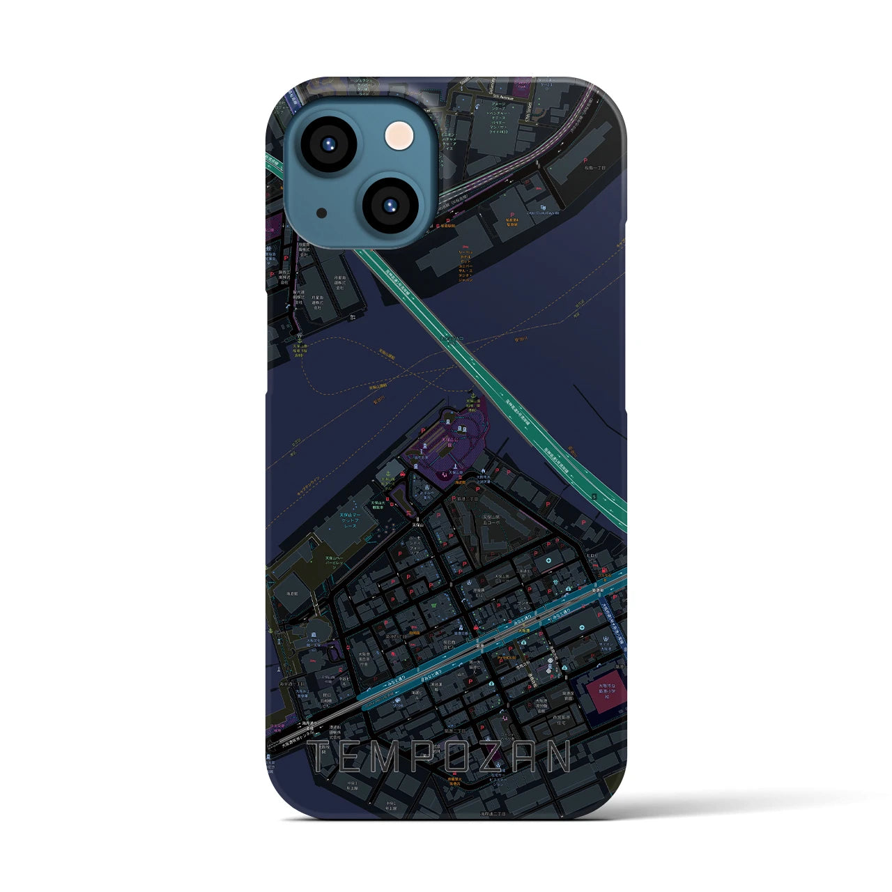 【天保山(大阪府)】地図柄iPhoneケース(バックカバータイプ)