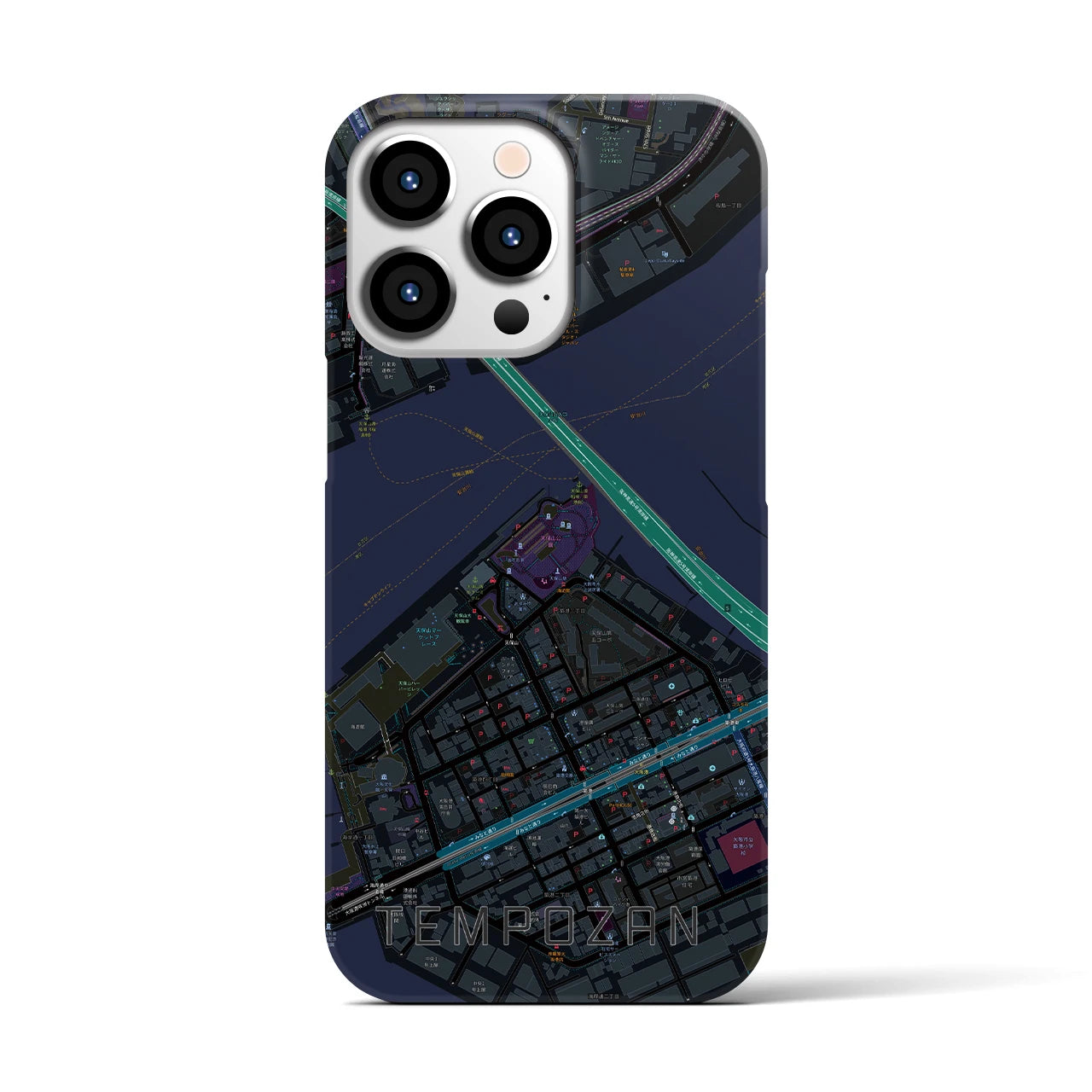 【天保山(大阪府)】地図柄iPhoneケース(バックカバータイプ)