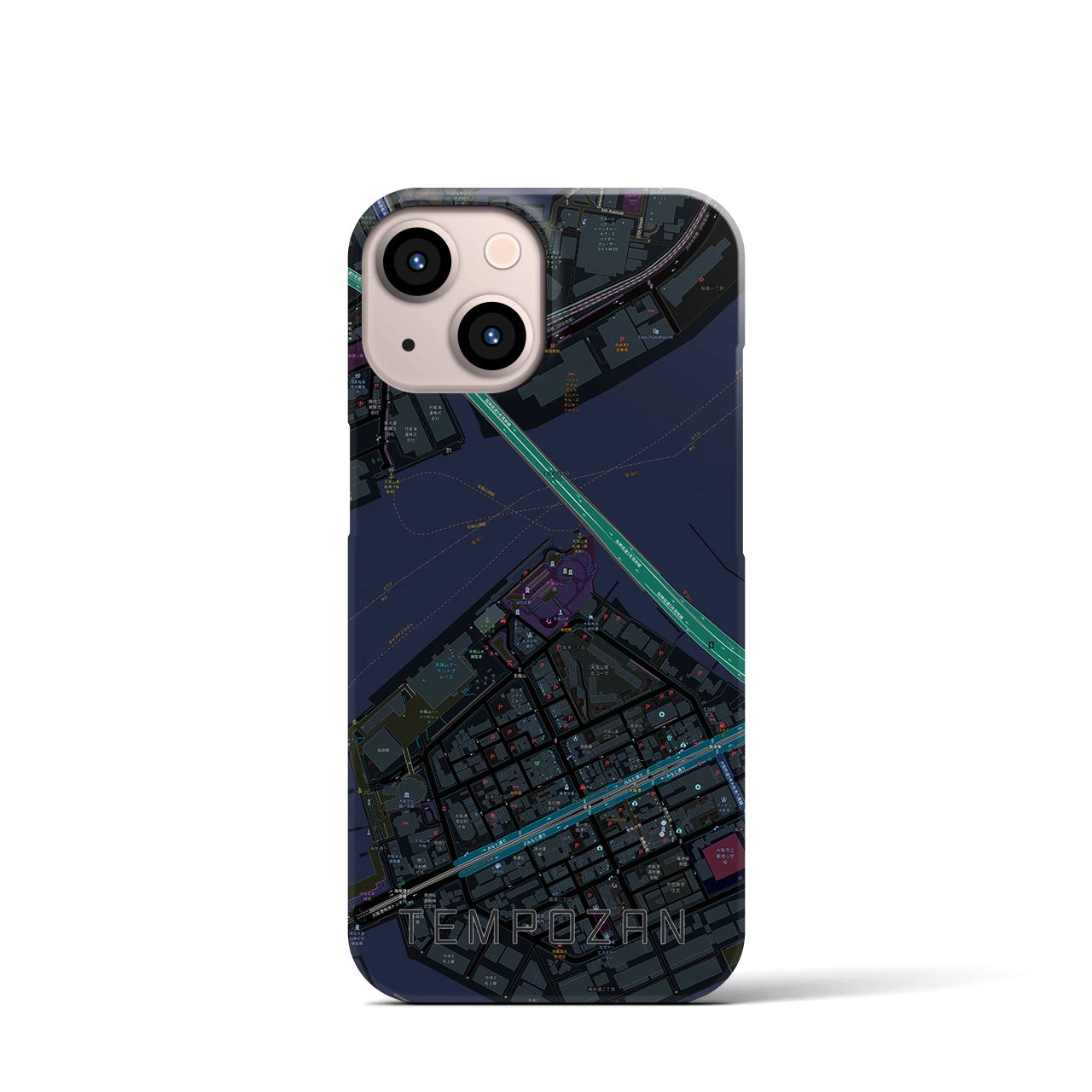 【天保山(大阪府)】地図柄iPhoneケース(バックカバータイプ)