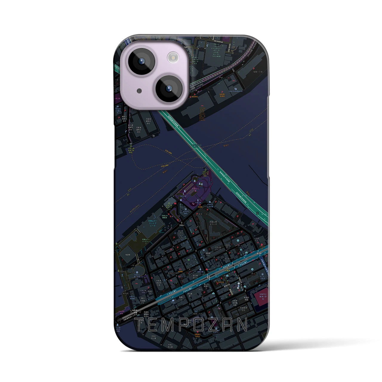 【天保山(大阪府)】地図柄iPhoneケース(バックカバータイプ)