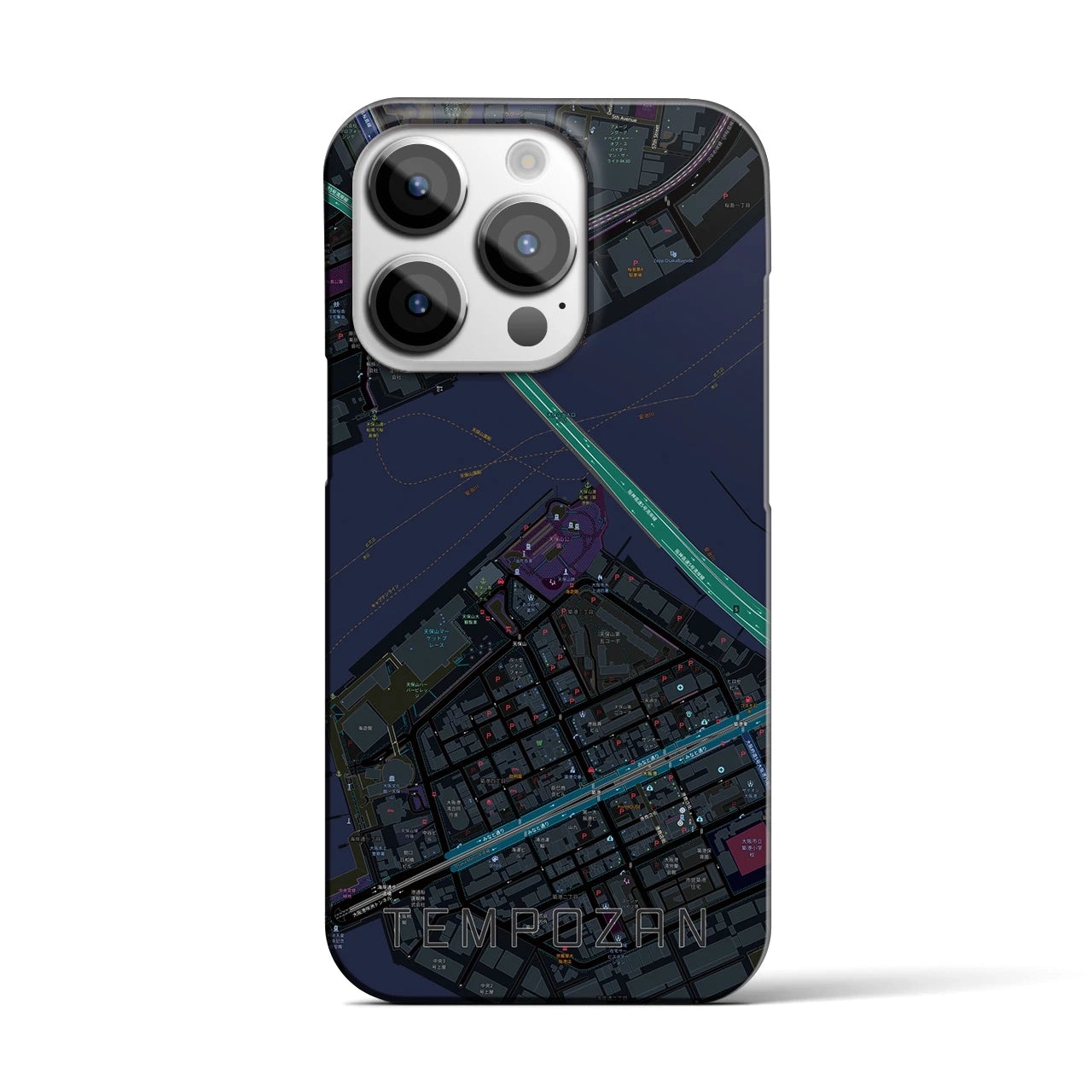 【天保山(大阪府)】地図柄iPhoneケース(バックカバータイプ)