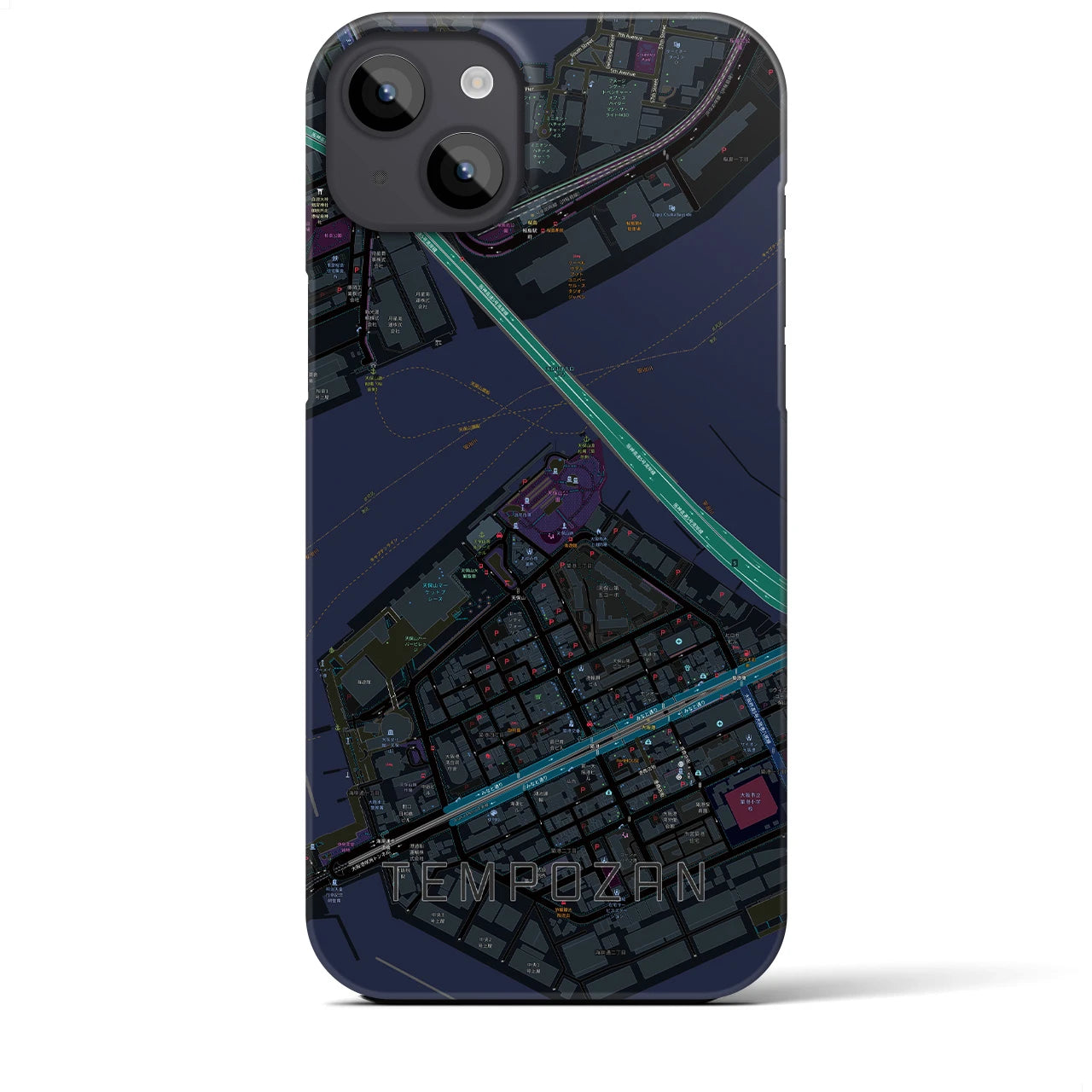 【天保山(大阪府)】地図柄iPhoneケース(バックカバータイプ)