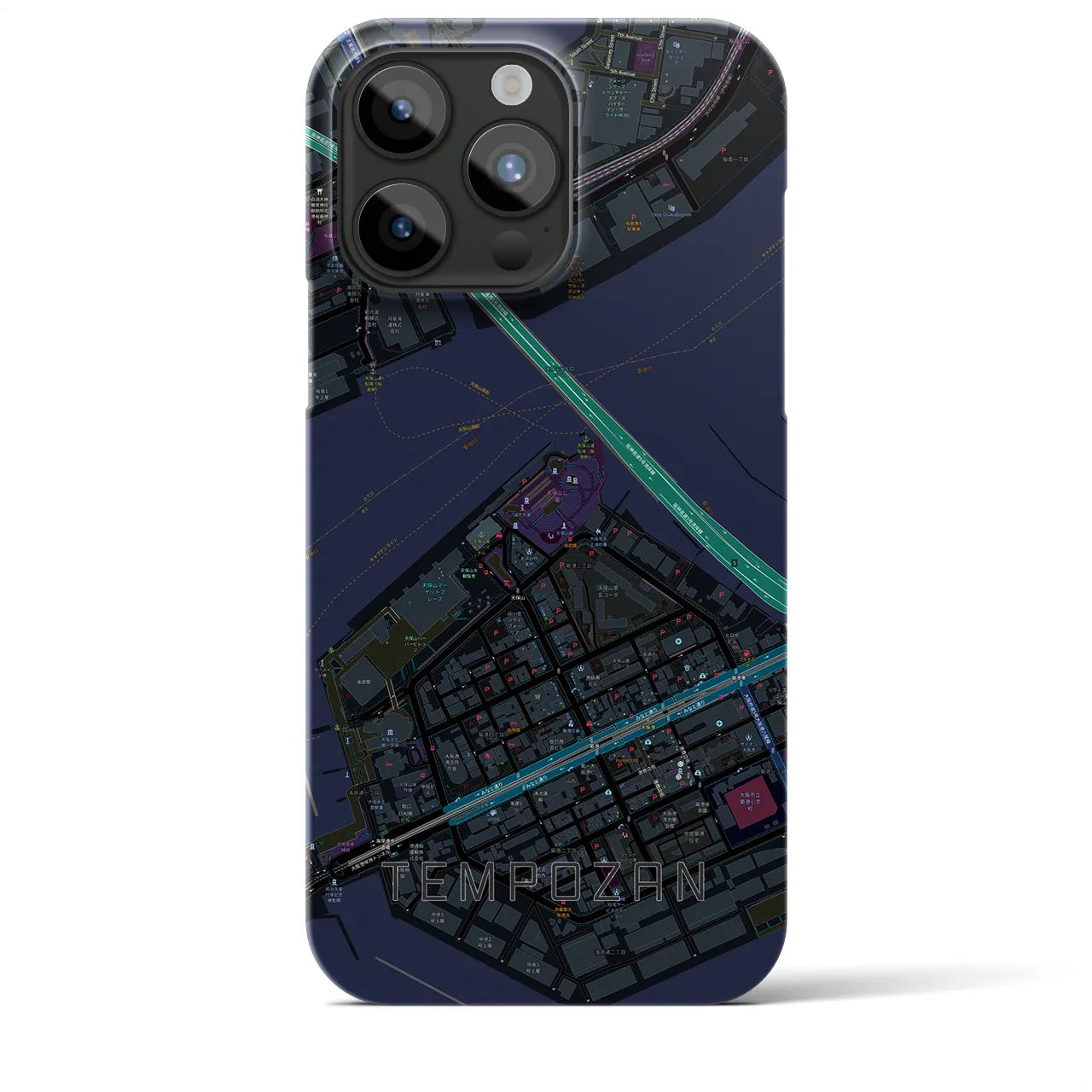 【天保山(大阪府)】地図柄iPhoneケース(バックカバータイプ)