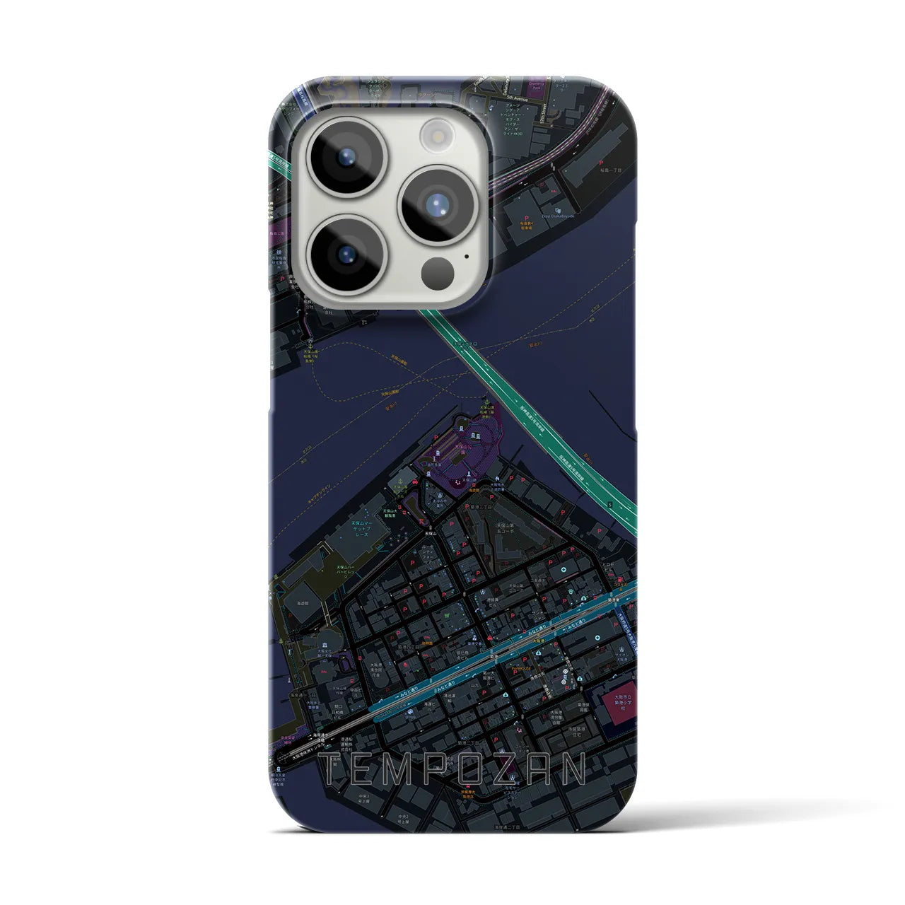 【天保山(大阪府)】地図柄iPhoneケース(バックカバータイプ)