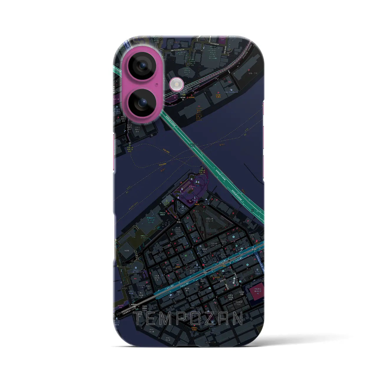 【天保山(大阪府)】地図柄iPhoneケース(バックカバータイプ)