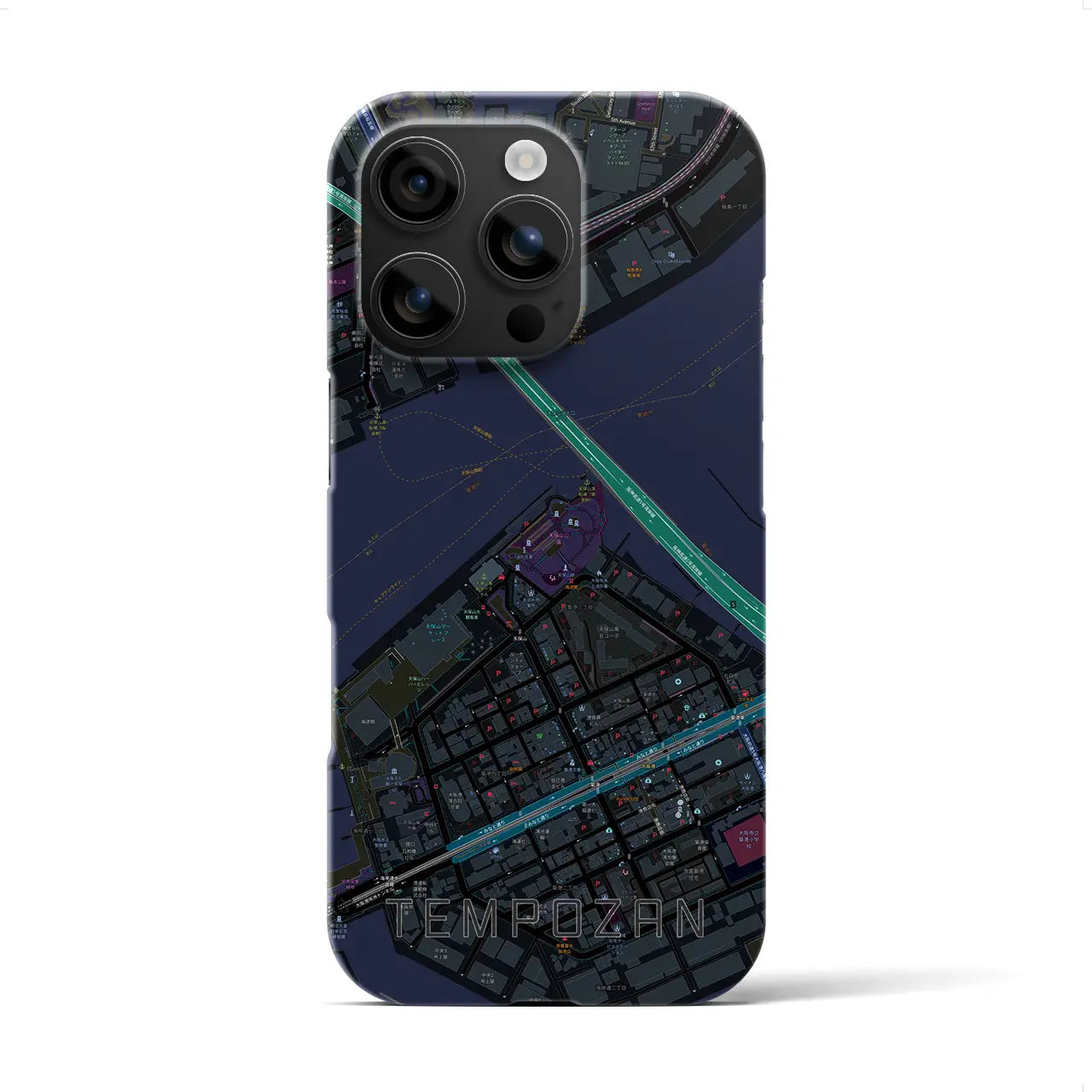 【天保山(大阪府)】地図柄iPhoneケース(バックカバータイプ)