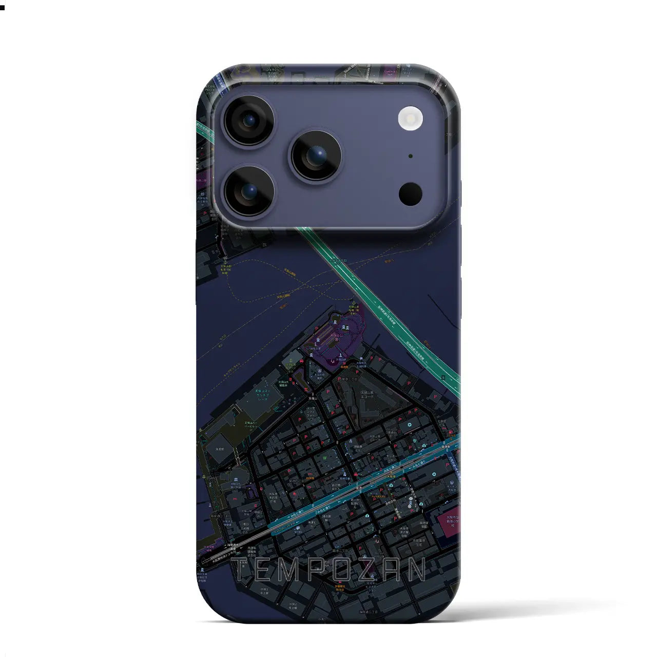 【天保山(大阪府)】地図柄iPhoneケース(バックカバータイプ)