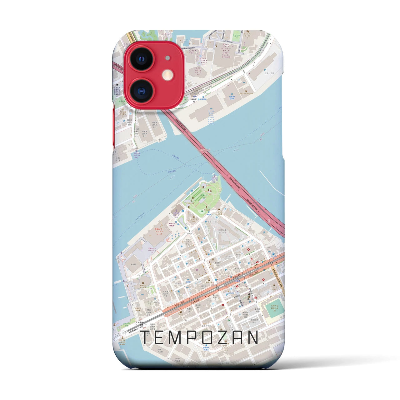 【天保山(大阪府)】地図柄iPhoneケース(バックカバータイプ)