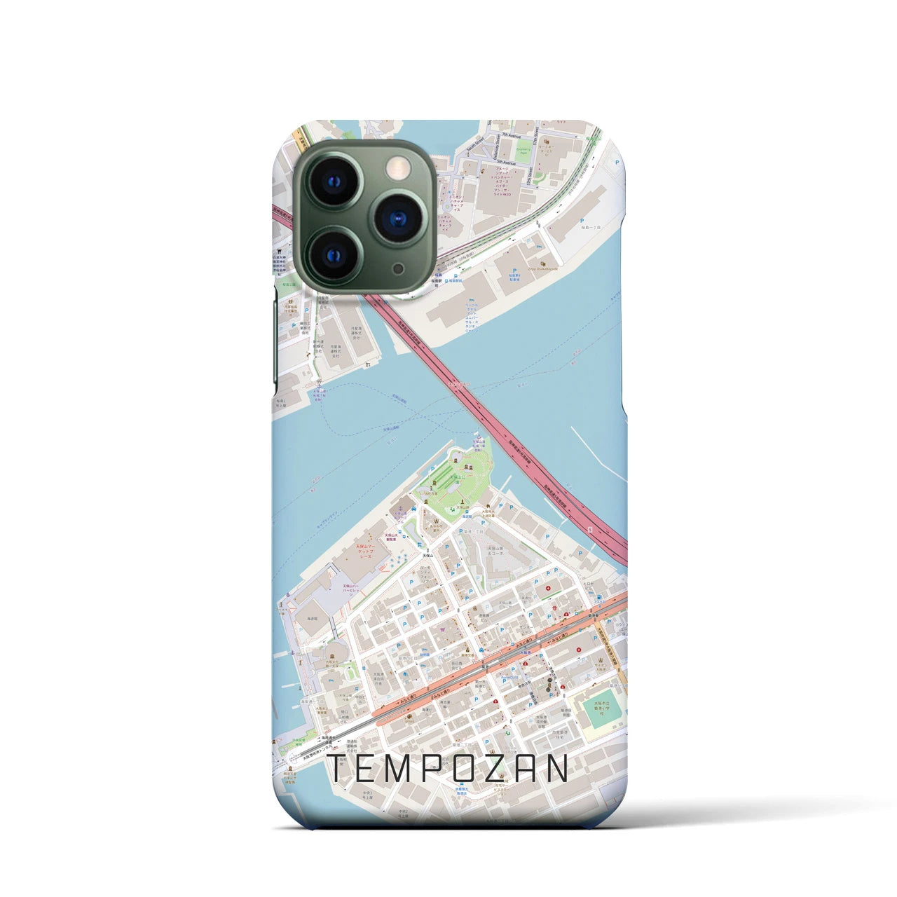 【天保山(大阪府)】地図柄iPhoneケース(バックカバータイプ)