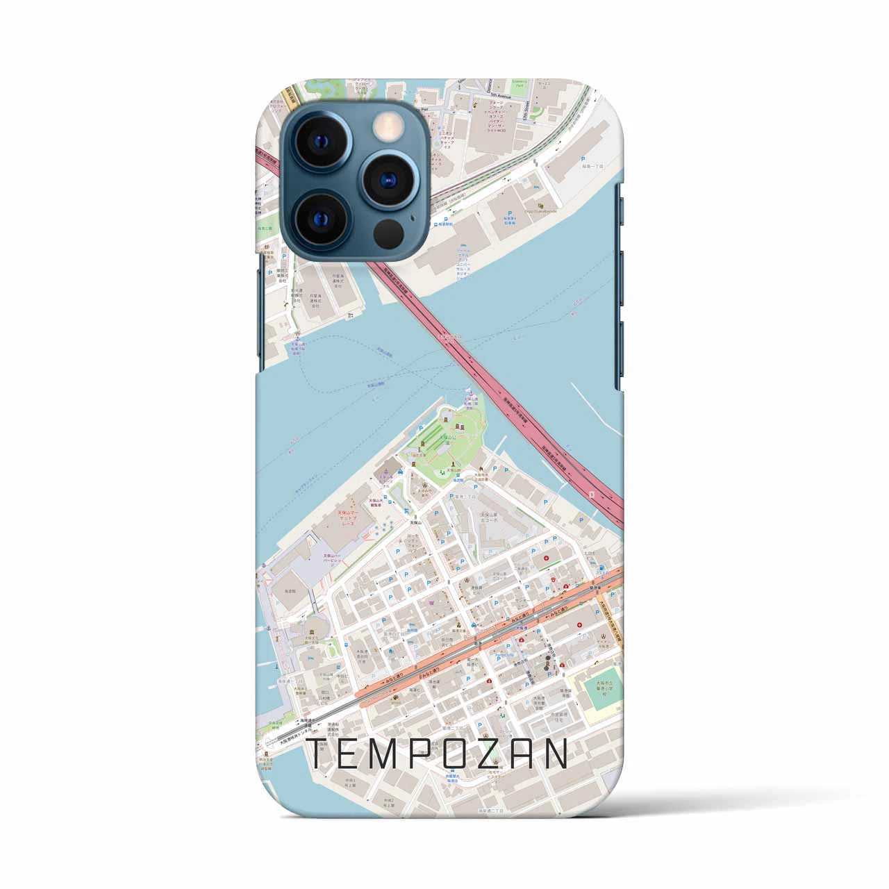 【天保山(大阪府)】地図柄iPhoneケース(バックカバータイプ)