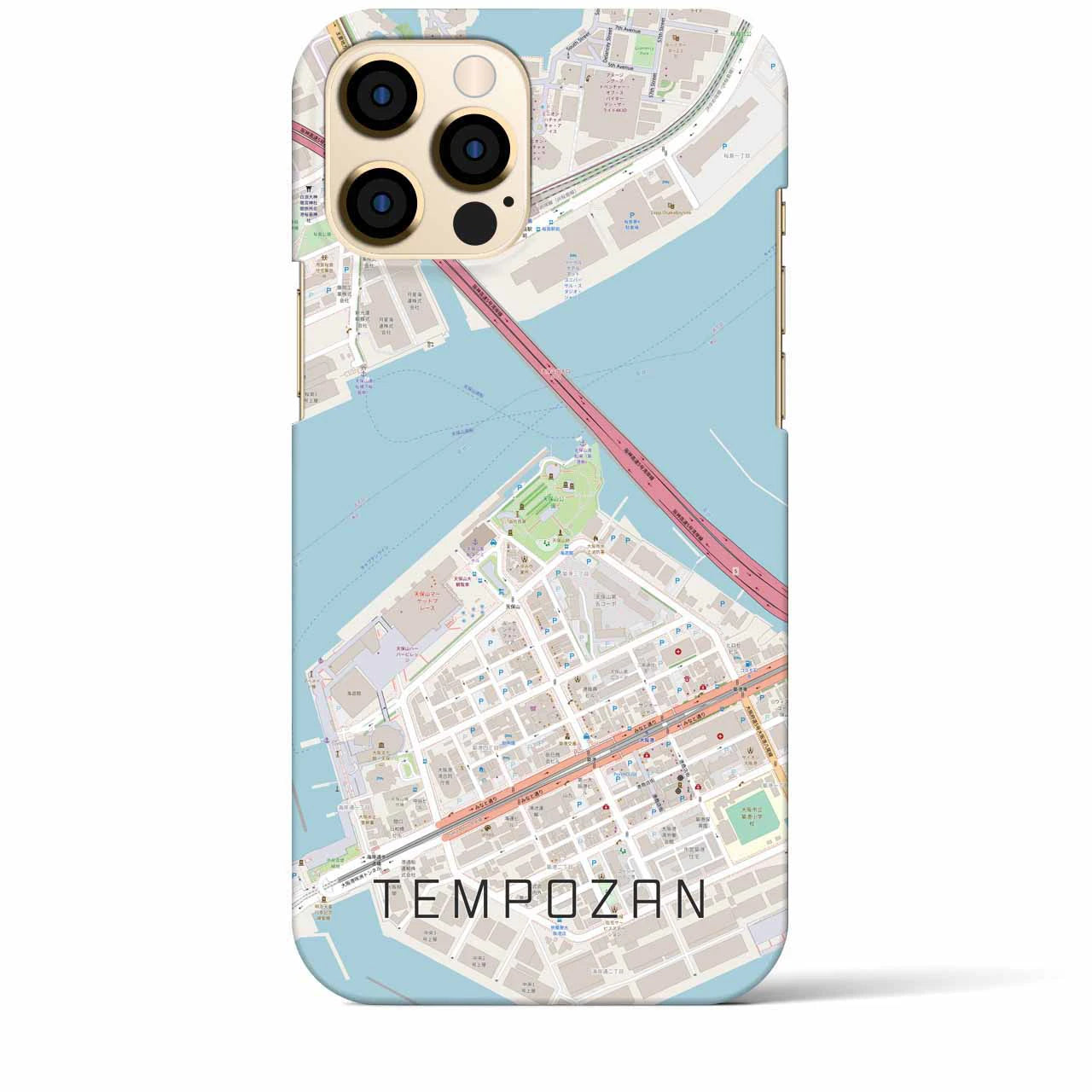 【天保山(大阪府)】地図柄iPhoneケース(バックカバータイプ)