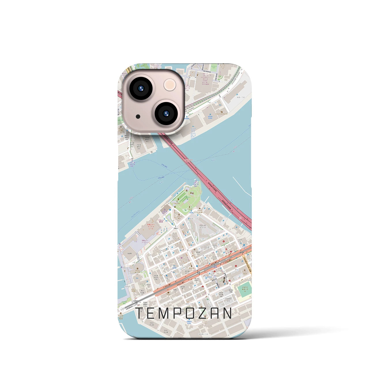 【天保山(大阪府)】地図柄iPhoneケース(バックカバータイプ)