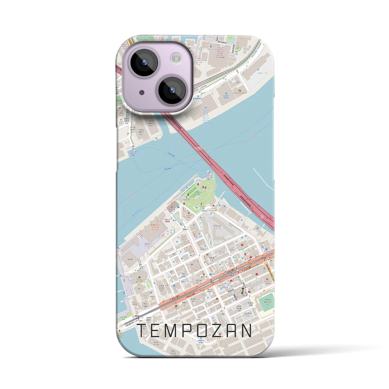 【天保山(大阪府)】地図柄iPhoneケース(バックカバータイプ)
