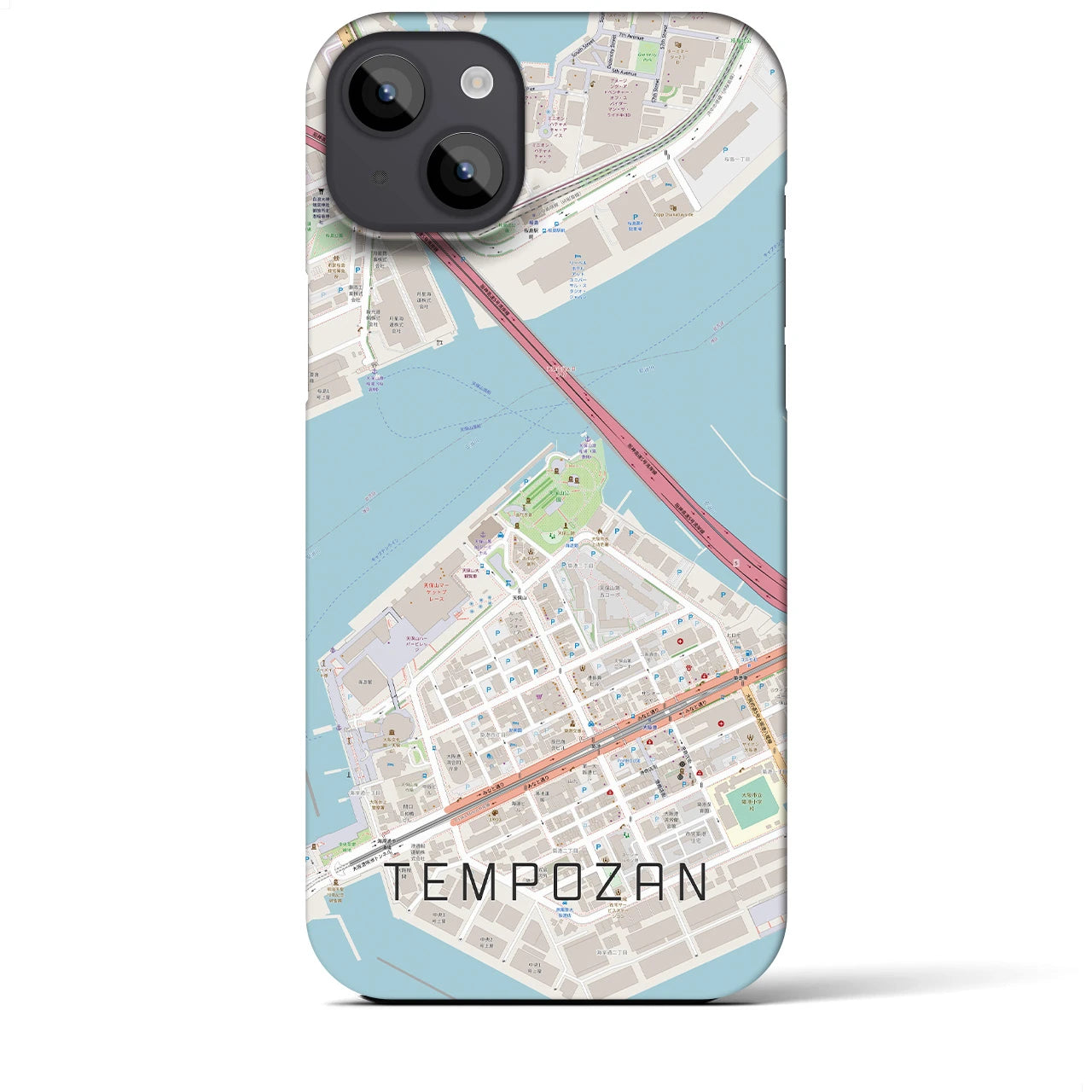 【天保山(大阪府)】地図柄iPhoneケース(バックカバータイプ)