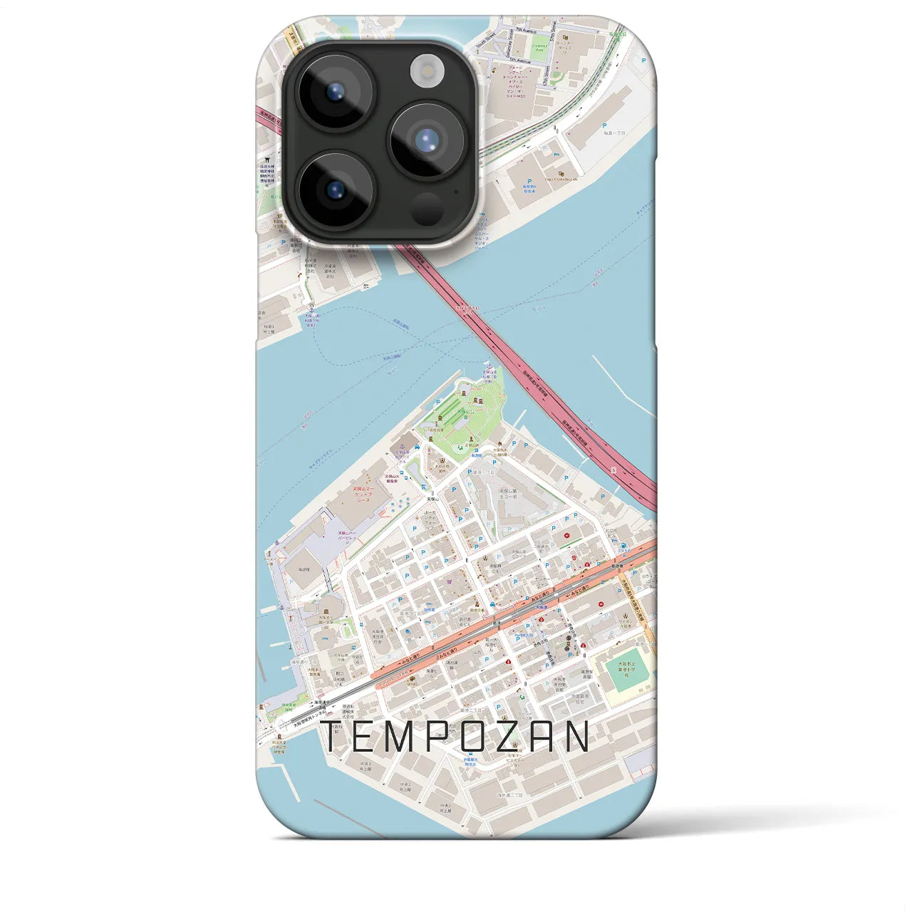 【天保山(大阪府)】地図柄iPhoneケース(バックカバータイプ)