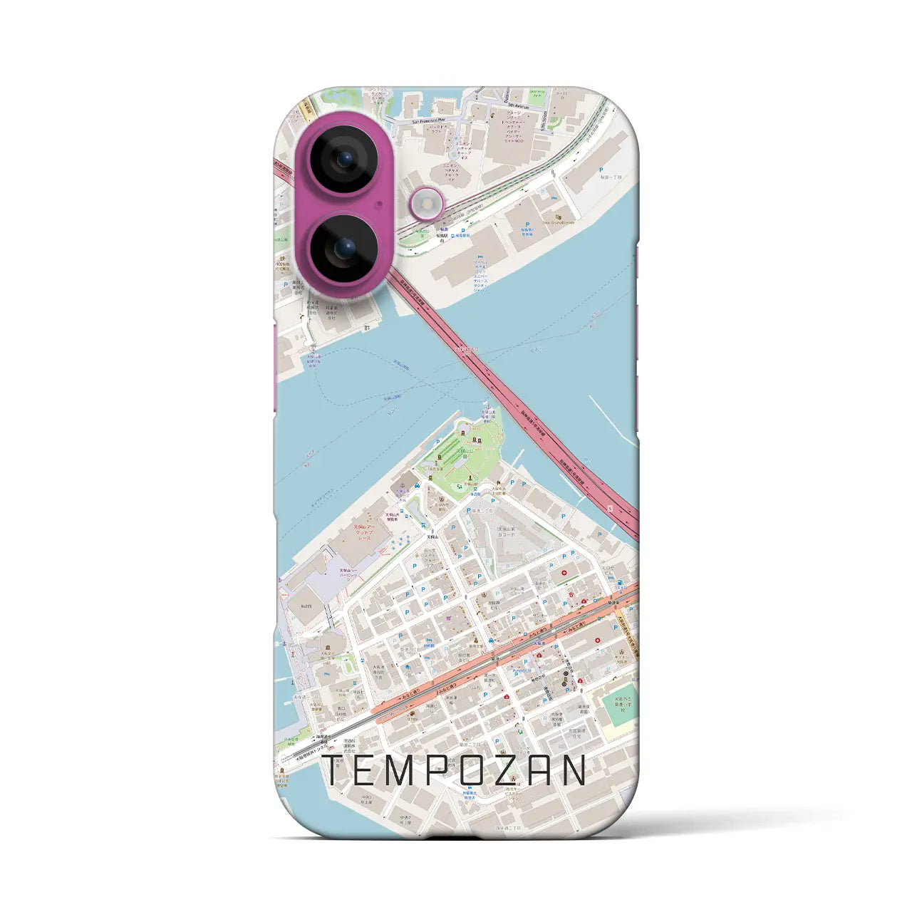 【天保山(大阪府)】地図柄iPhoneケース(バックカバータイプ)