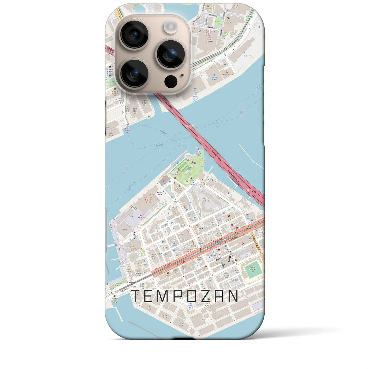 【天保山(大阪府)】地図柄iPhoneケース(バックカバータイプ)