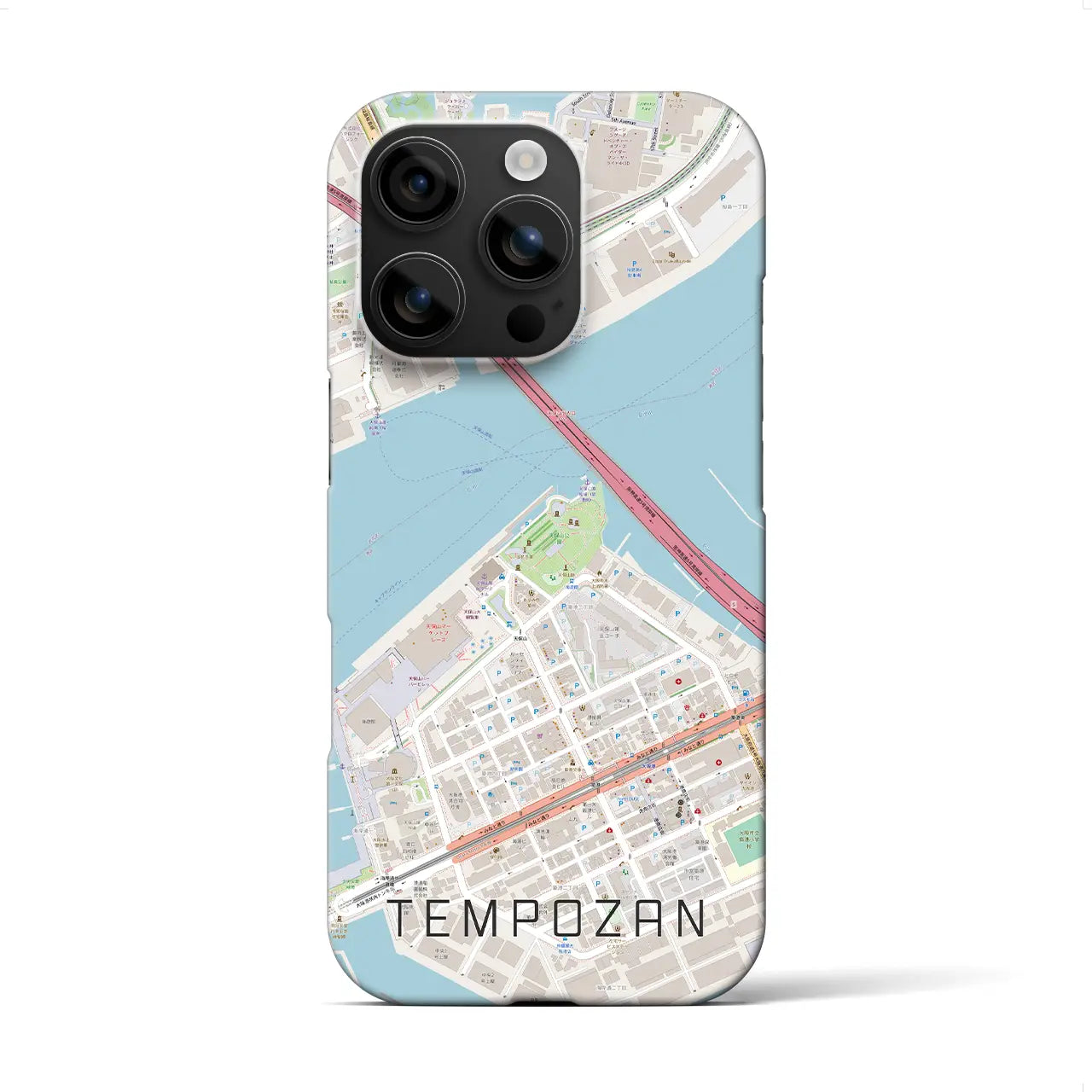 【天保山(大阪府)】地図柄iPhoneケース(バックカバータイプ)