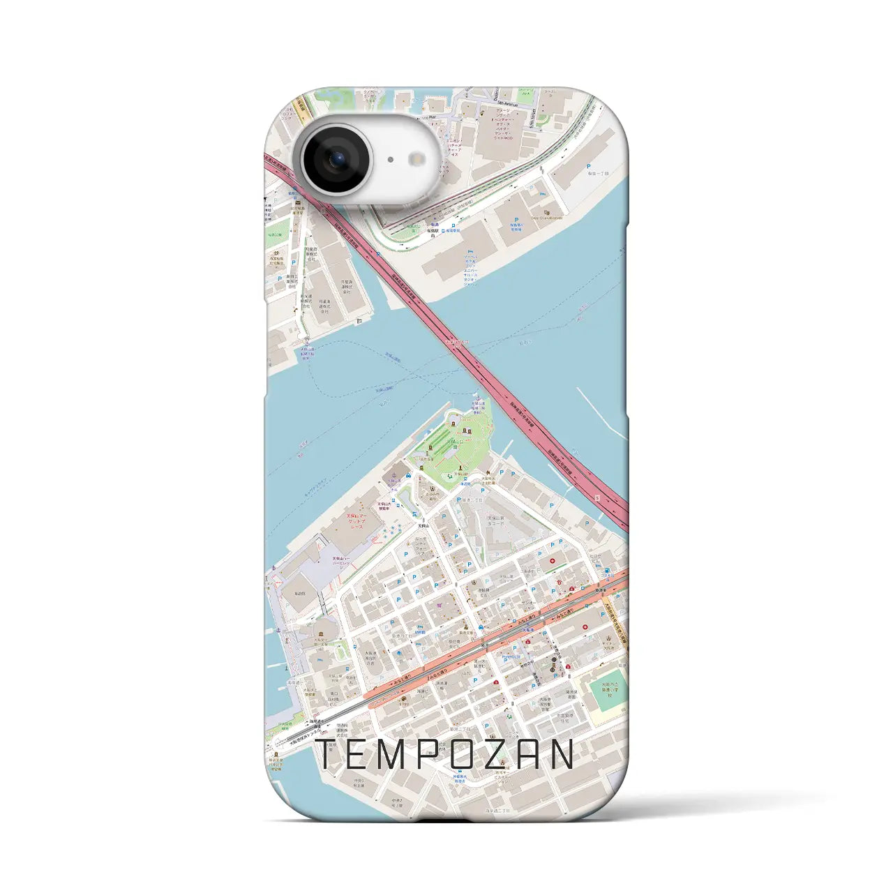 【天保山(大阪府)】地図柄iPhoneケース(バックカバータイプ)