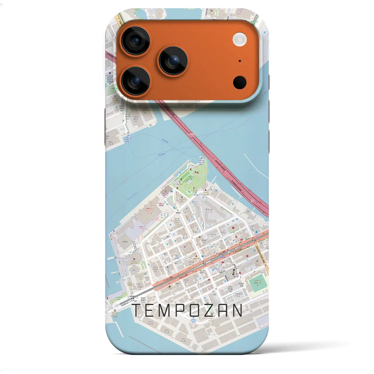 【天保山(大阪府)】地図柄iPhoneケース(バックカバータイプ)